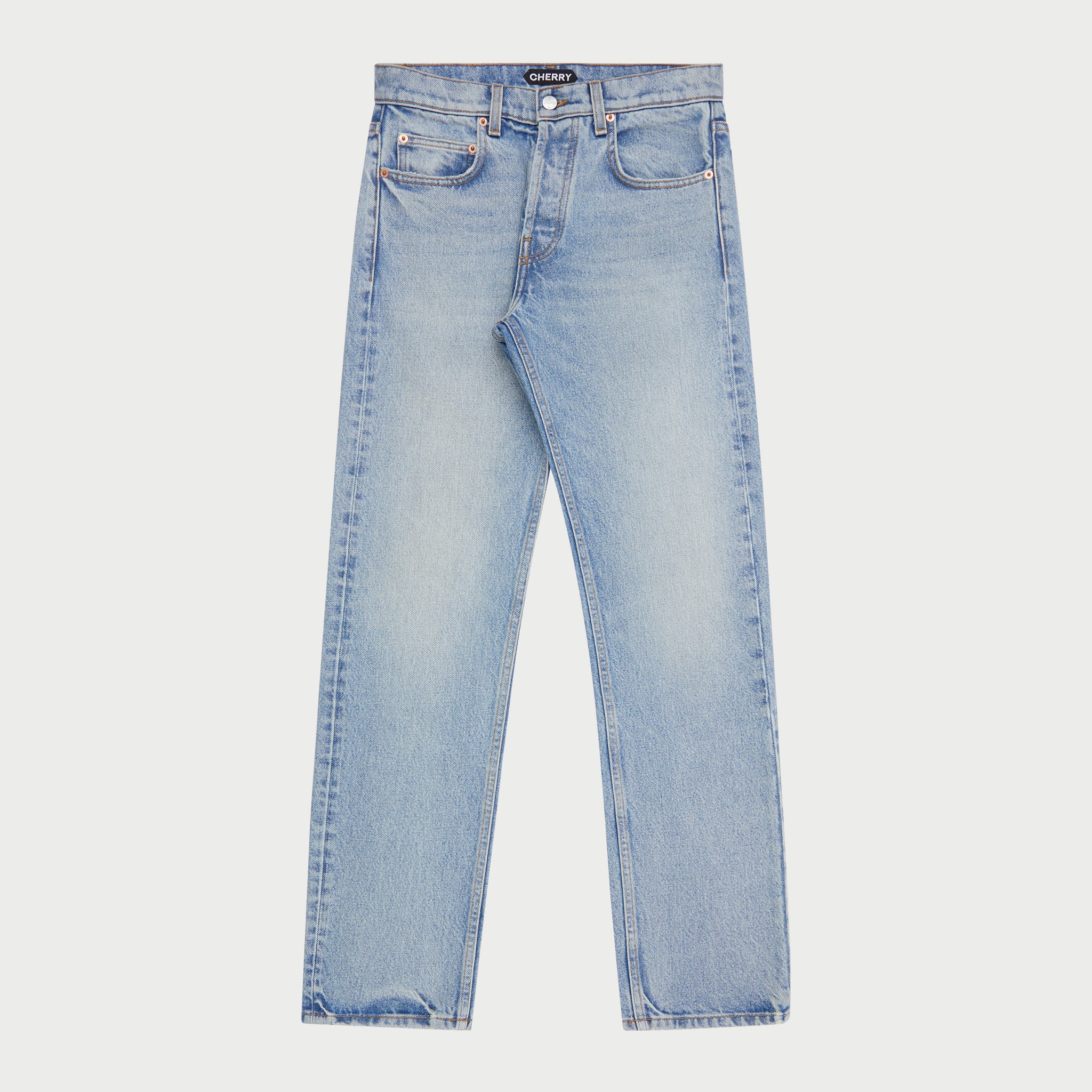 Straight Leg 5 Pocket Denim Jeans (George Wash)