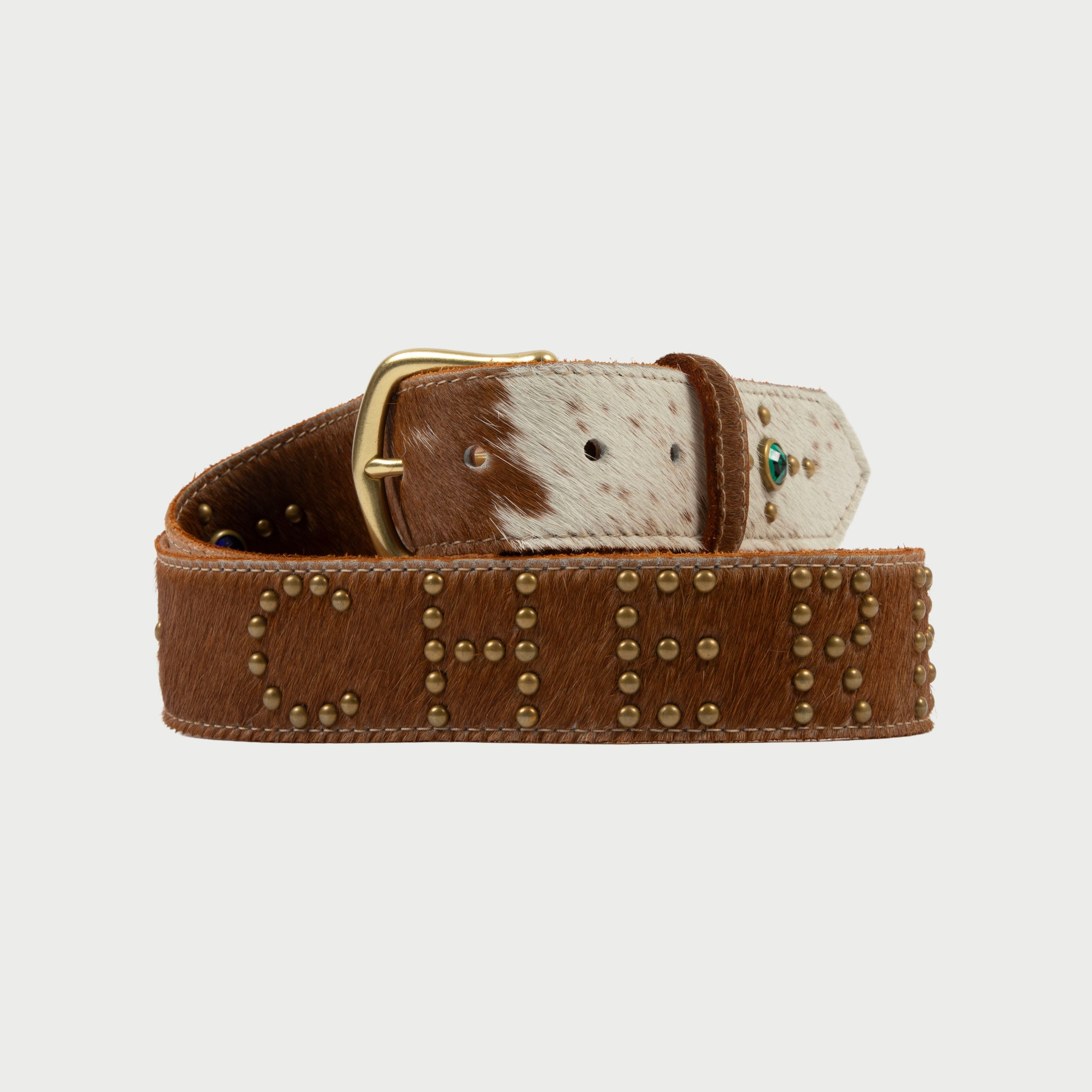 Studded Leather Belt (Calf Hair) – CHERRY LA