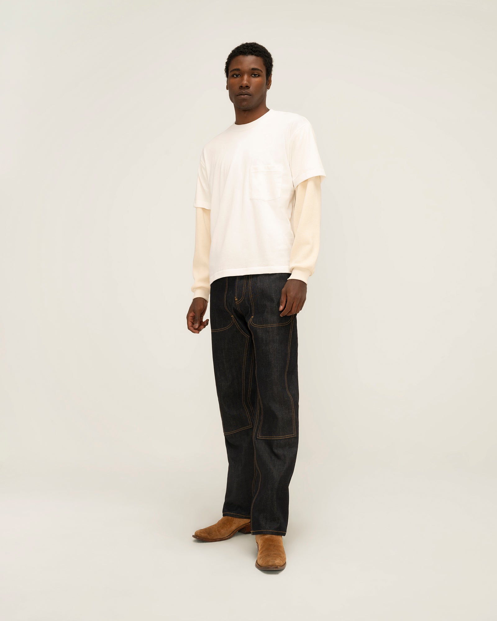 Truck Boxy Pocket Thermal L/S Tee (White)