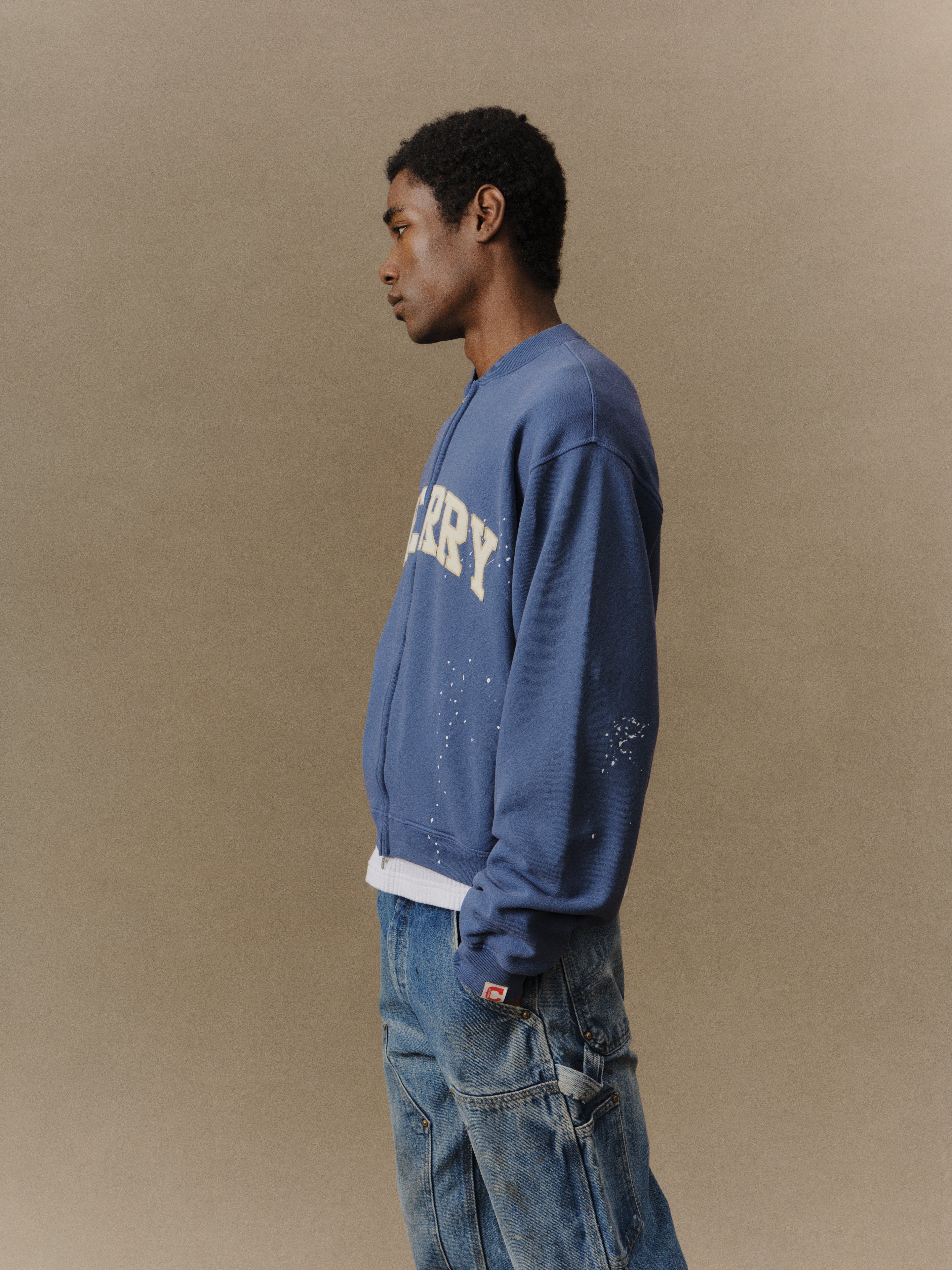 Applique Zip Up Crew (Vintage Blue) – CHERRY LA