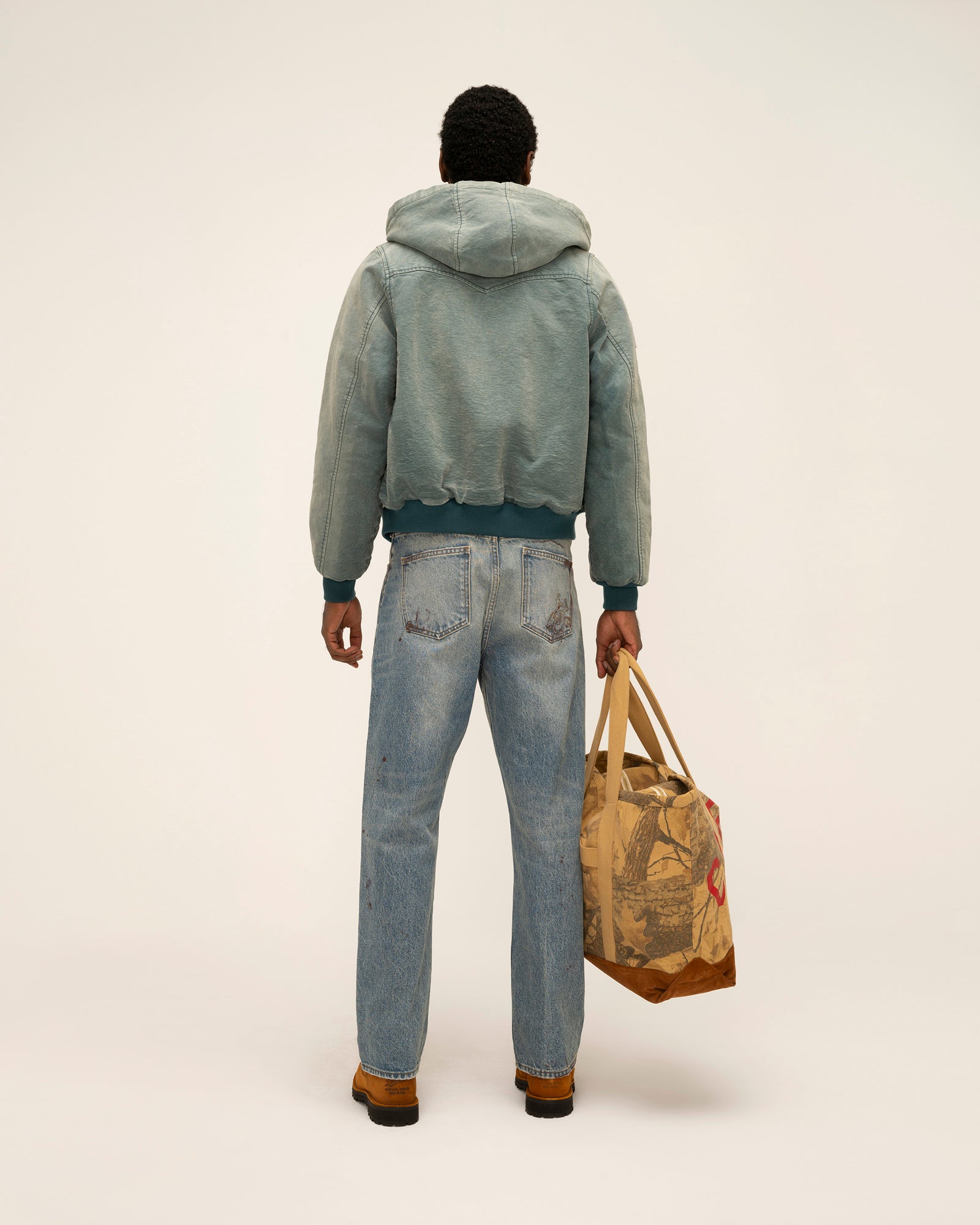 Hooded Canvas Work Jacket (Vintage Teal)