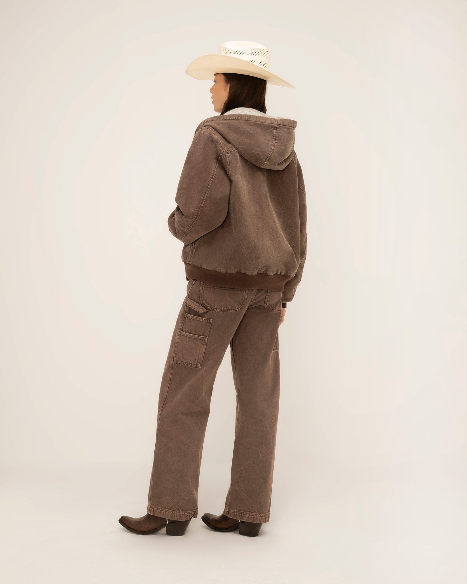 Wide Leg Carpenter Pant (Brown)