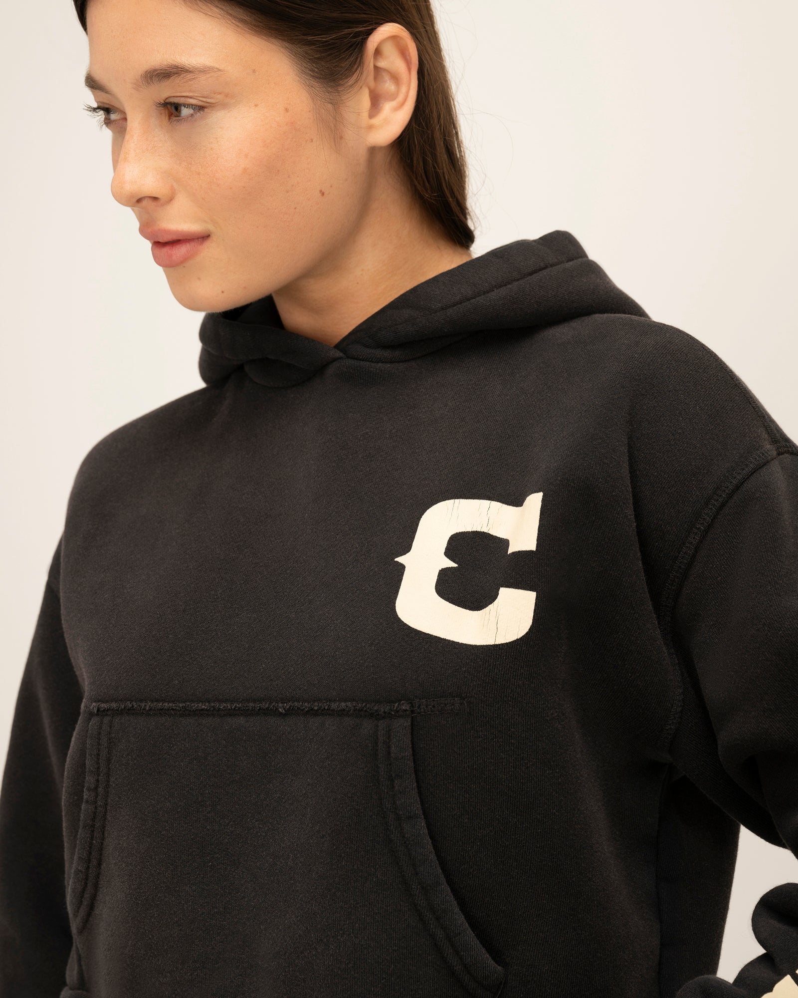 Women's Cropped Hoodie (Vintage Black)