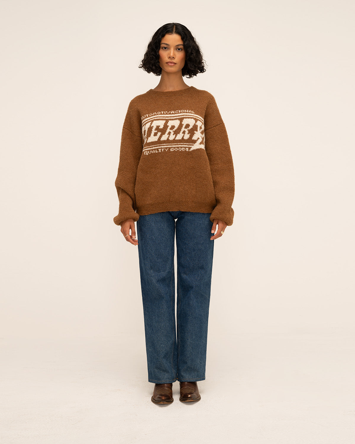 Alpaca Knit Crewneck (Honey)