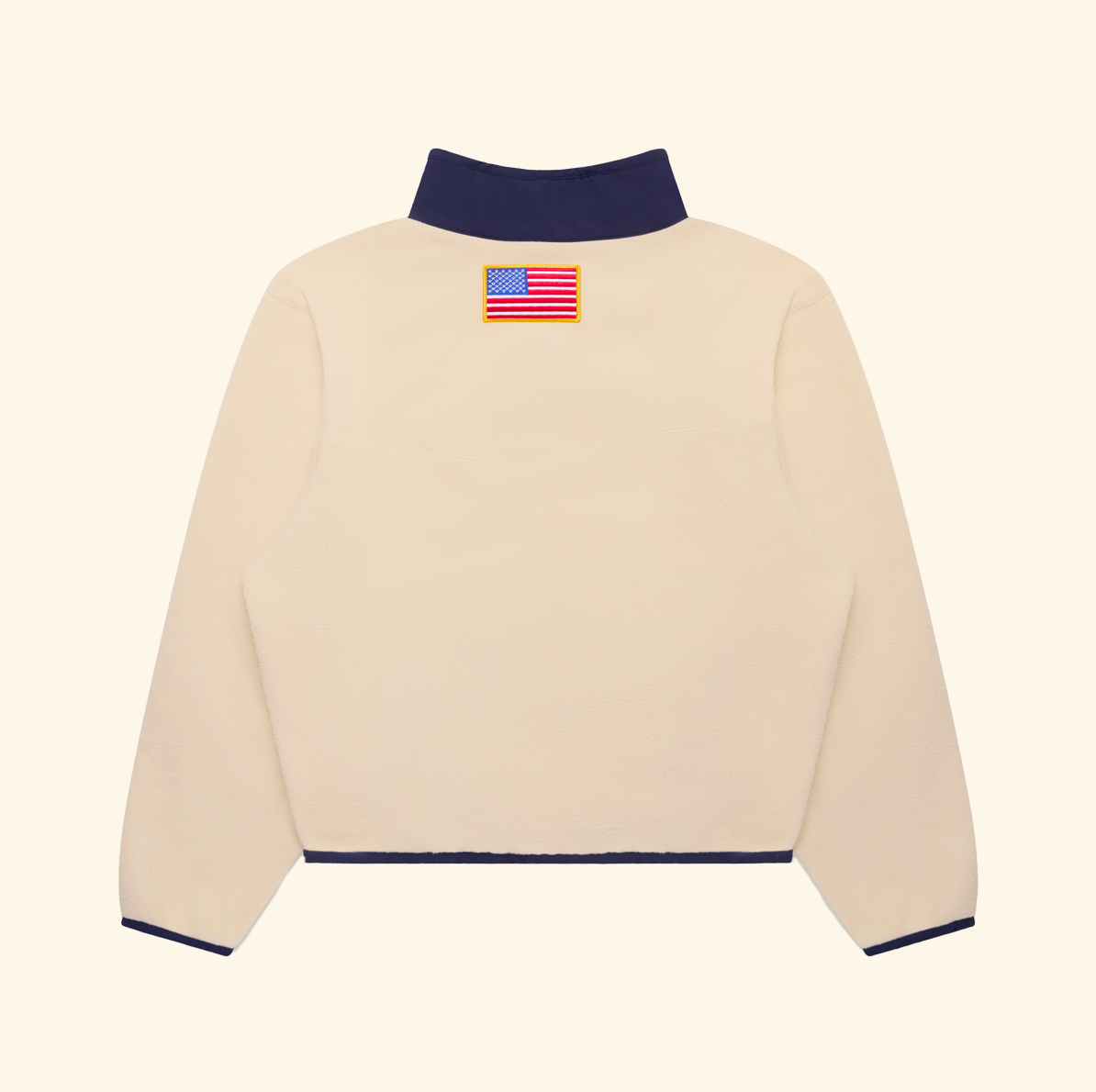 Racing Half Zip Fleece (Cream/Navy)