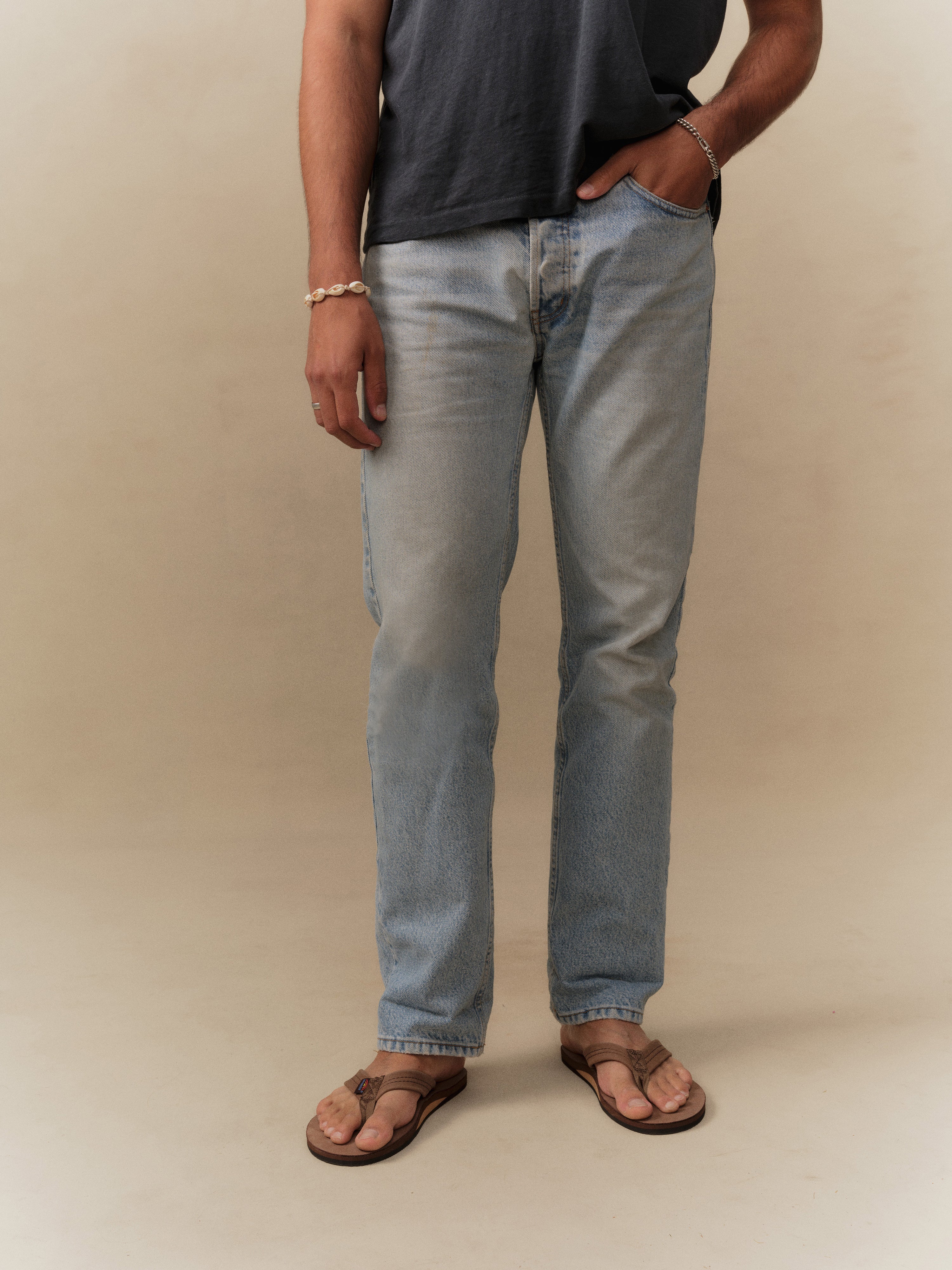 Straight 5 Pocket Jeans (Light Wash)