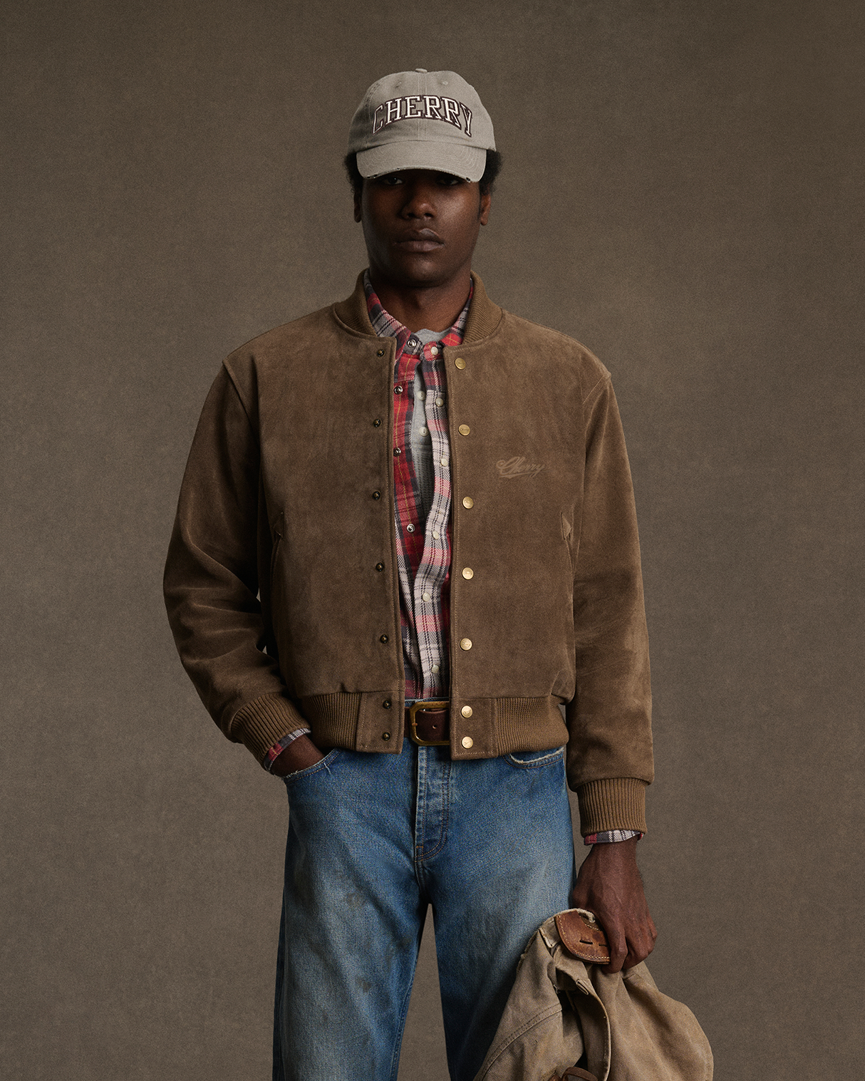 Suede Bomber Jacket (Mushroom)