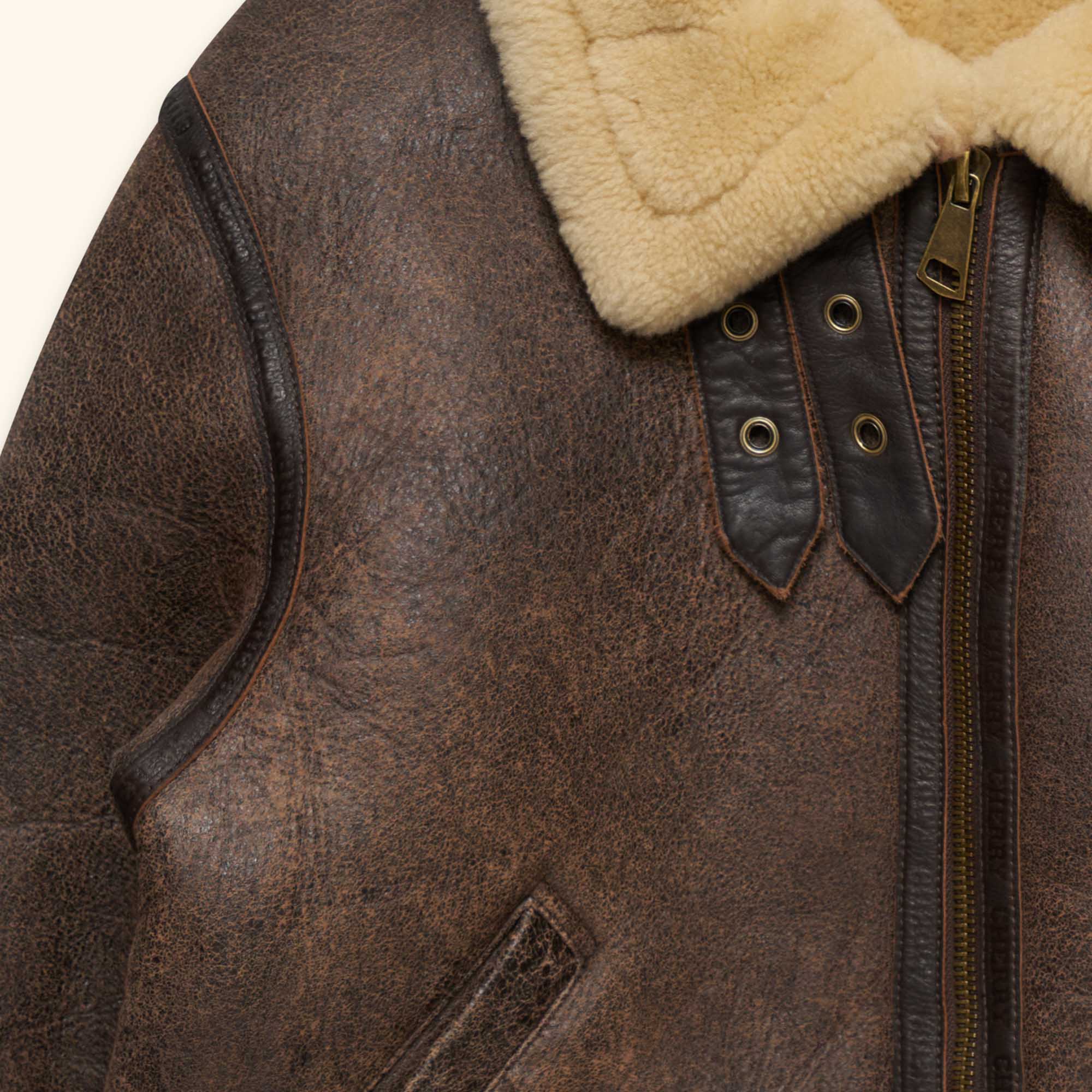Shearling Aviator Jacket (Chestnut)