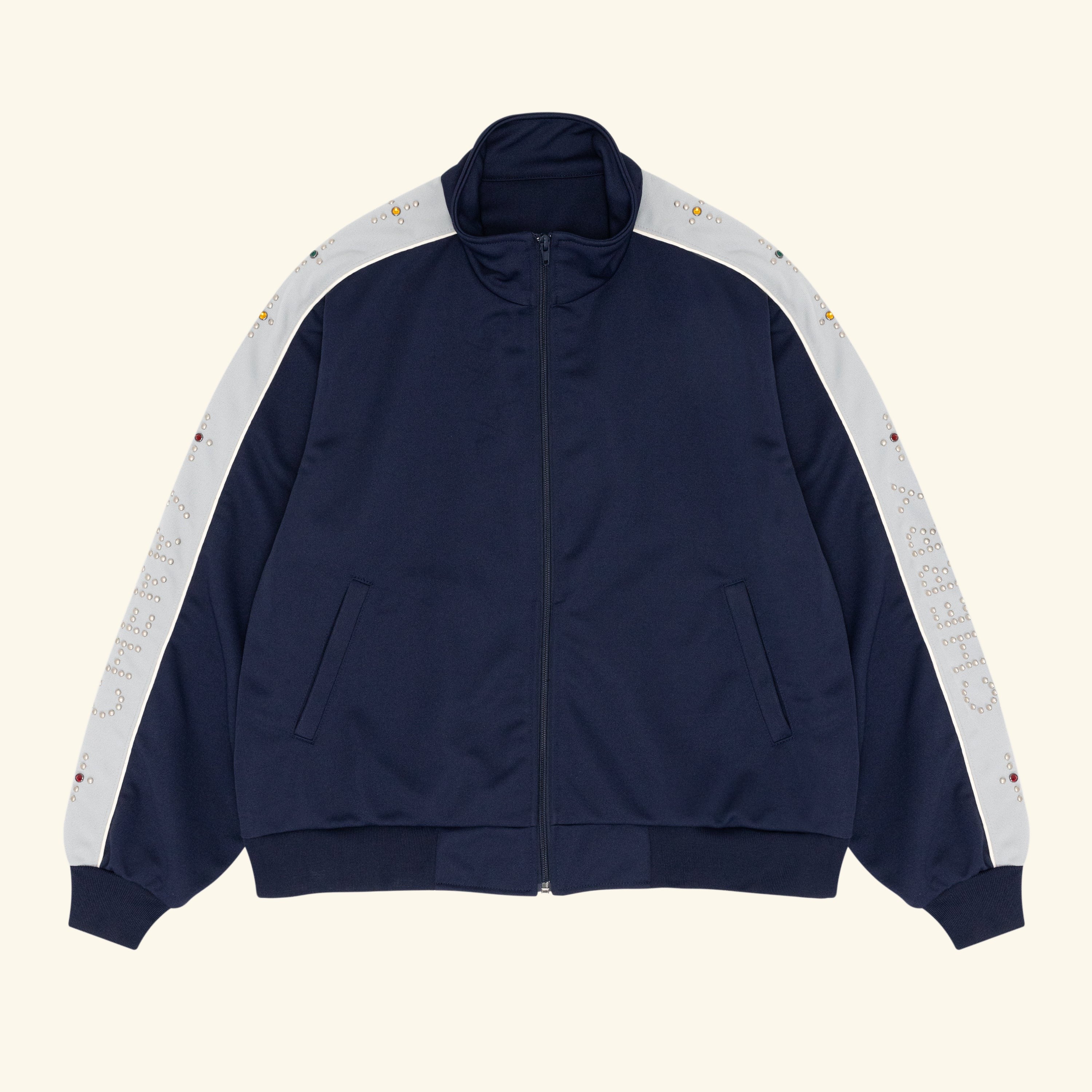 Studded Track Jacket (Navy)