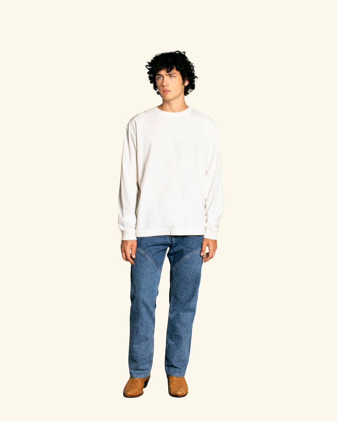 Basic L/S T-Shirt (Vintage White)