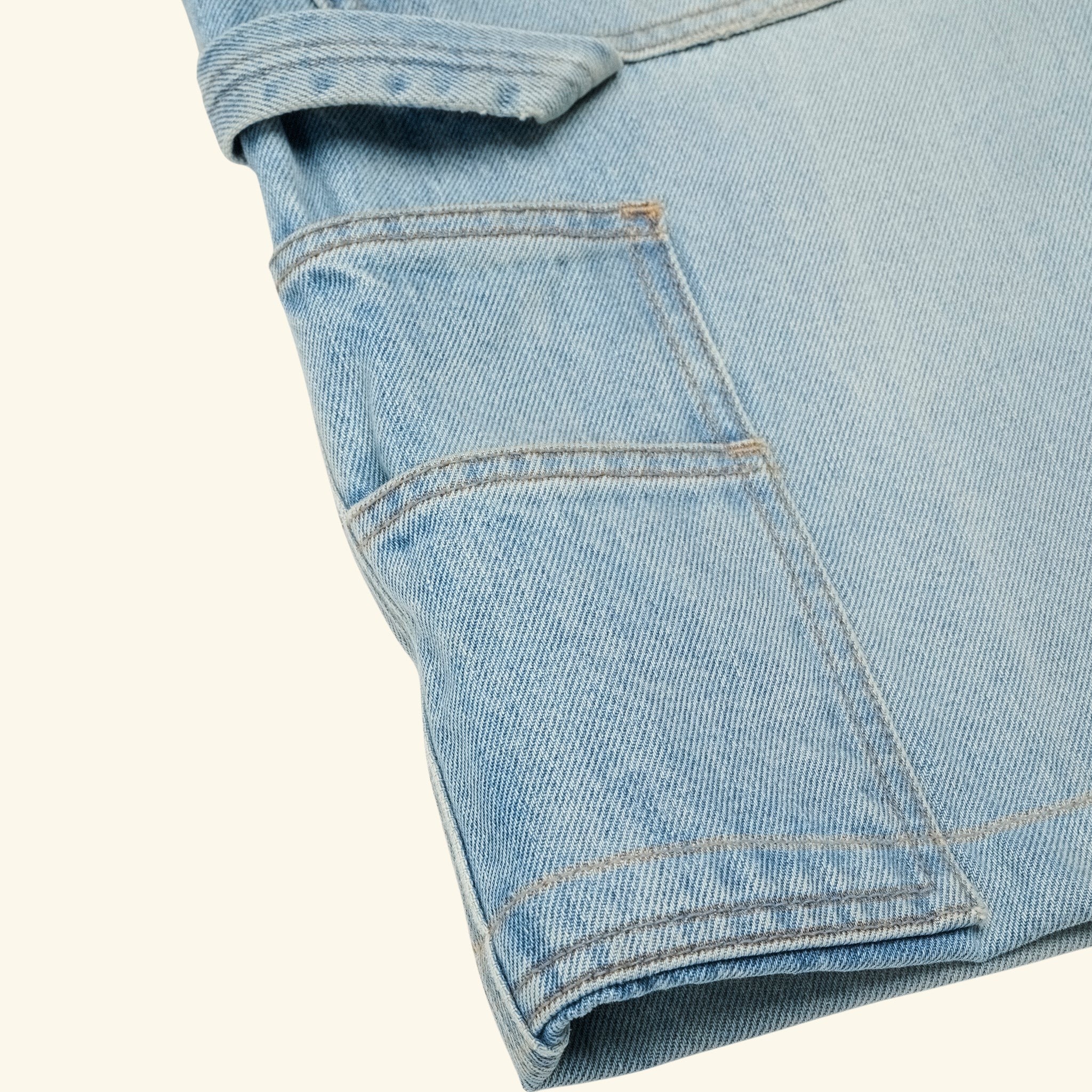 Wide Leg Carpenter Shorts (Indigo Light Wash)