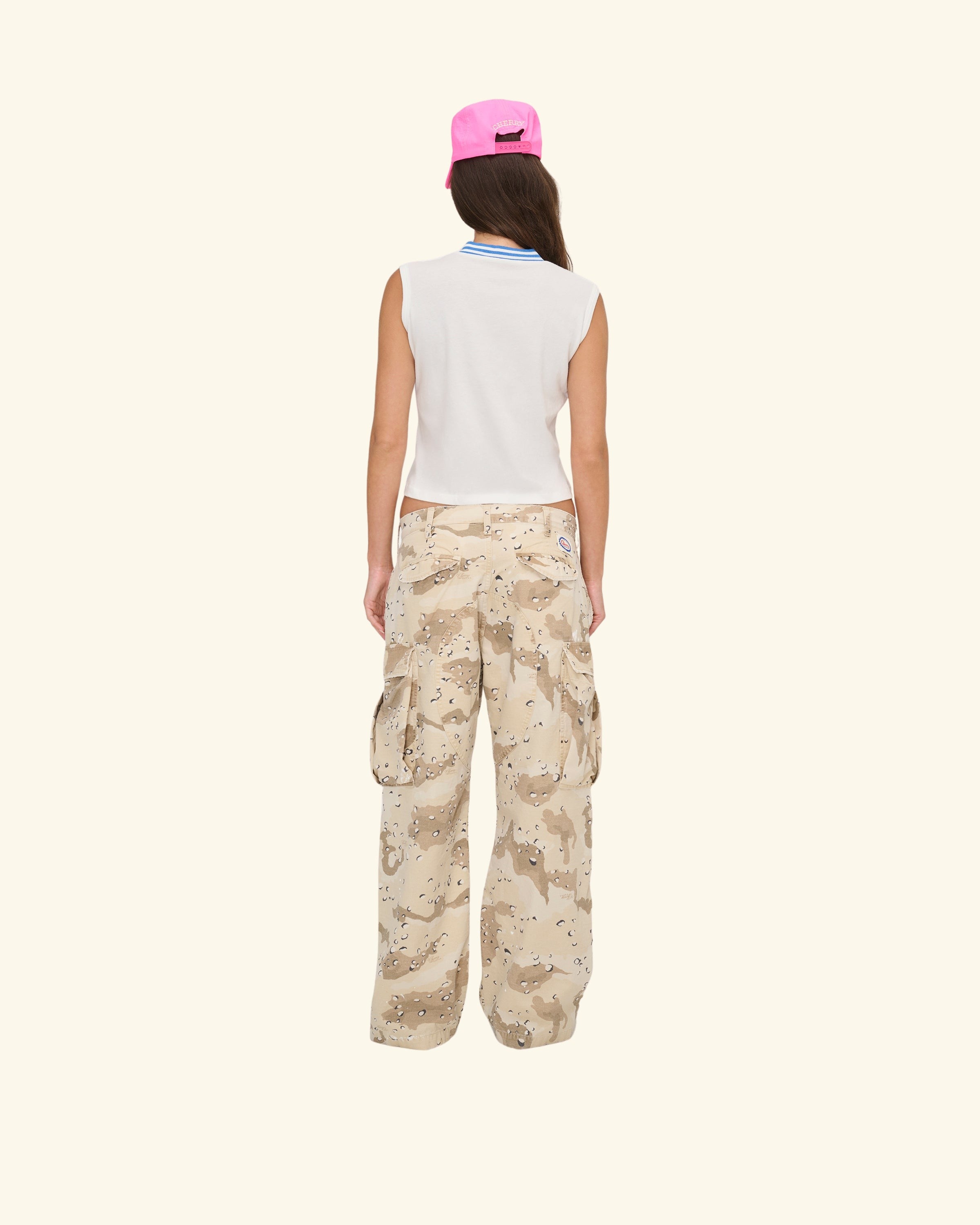 Wide Leg Cargo Pants (Desert Camo)