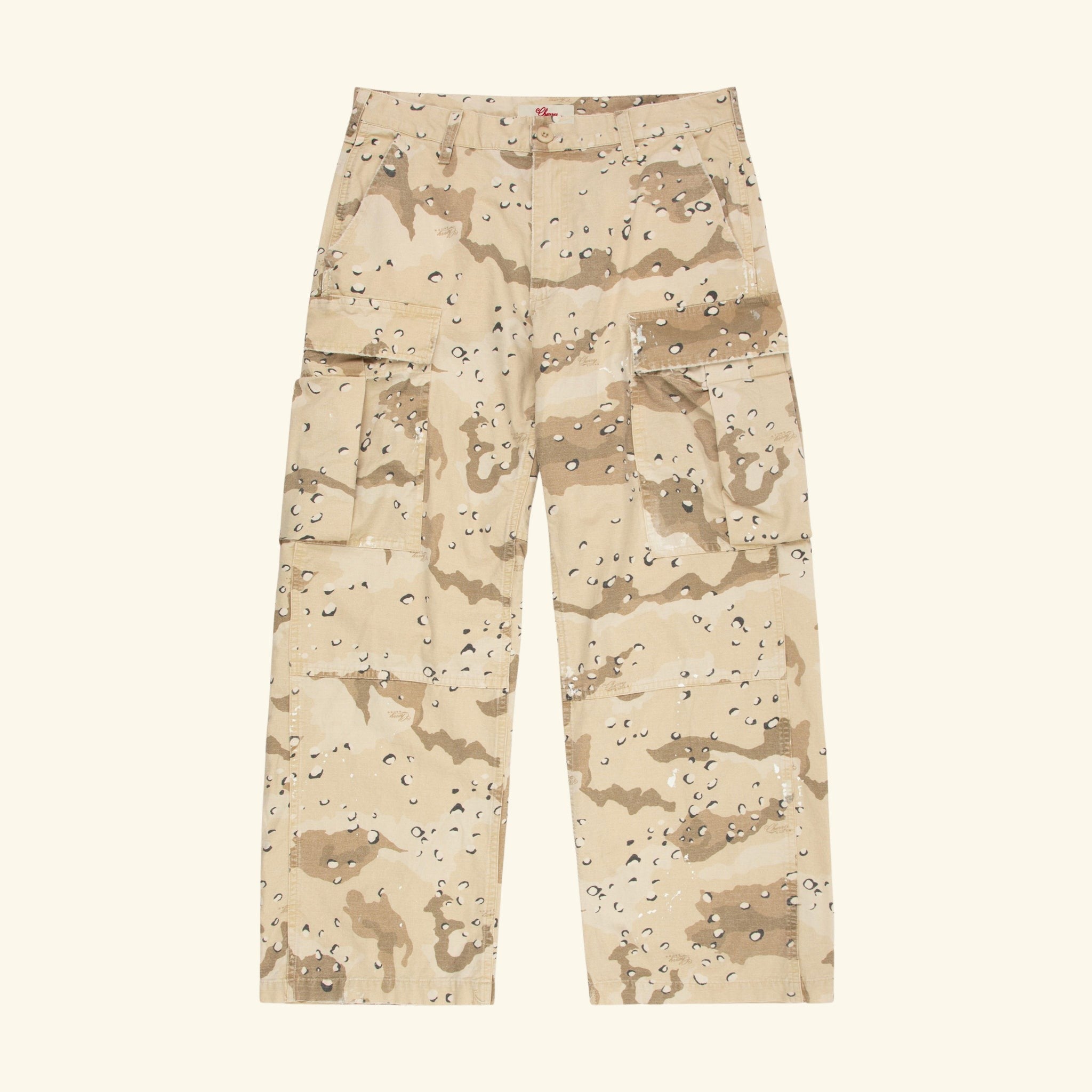 Wide Leg Cargo Pants (Desert Camo)