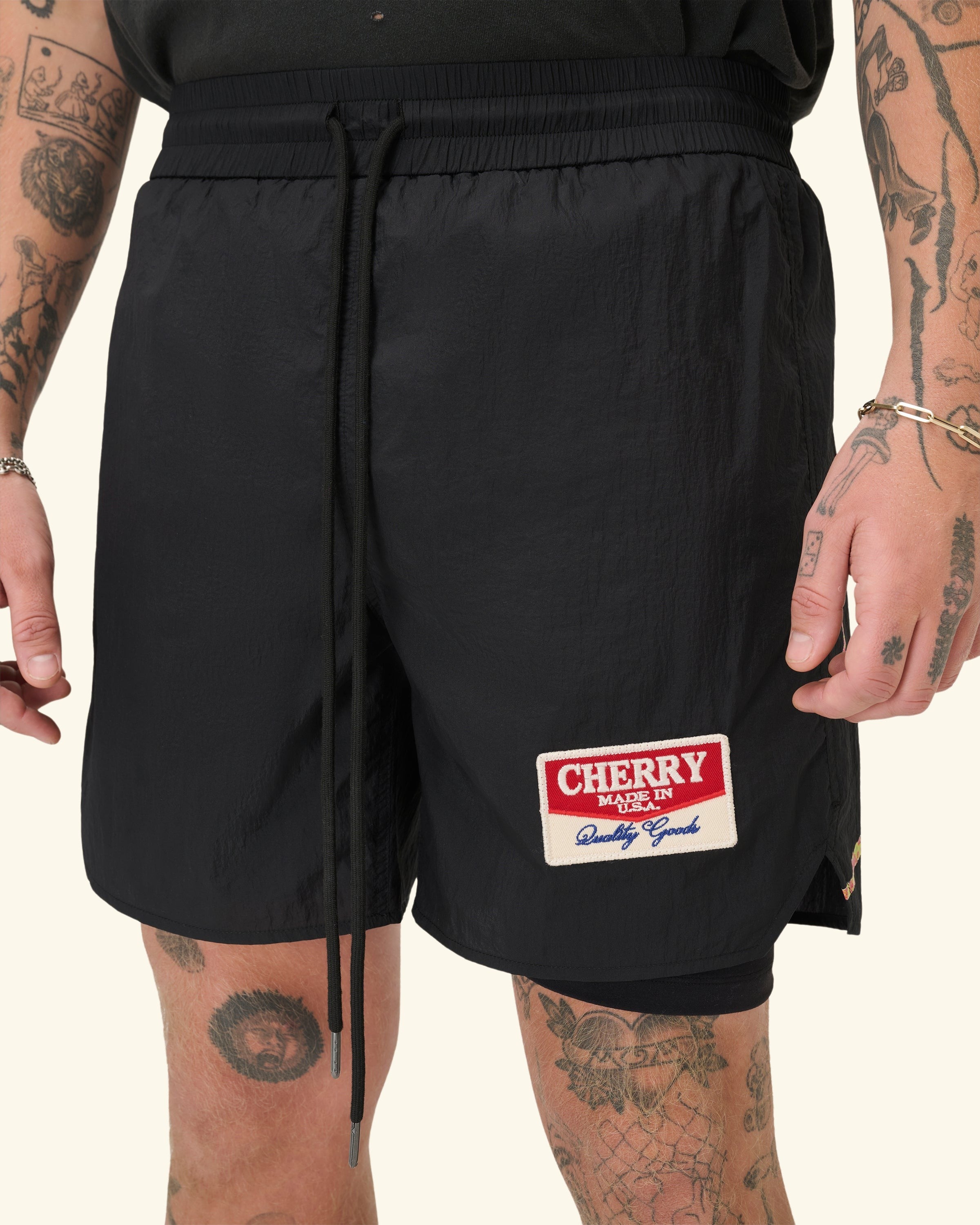 Desert Gecko Nylon Running Short (Black)