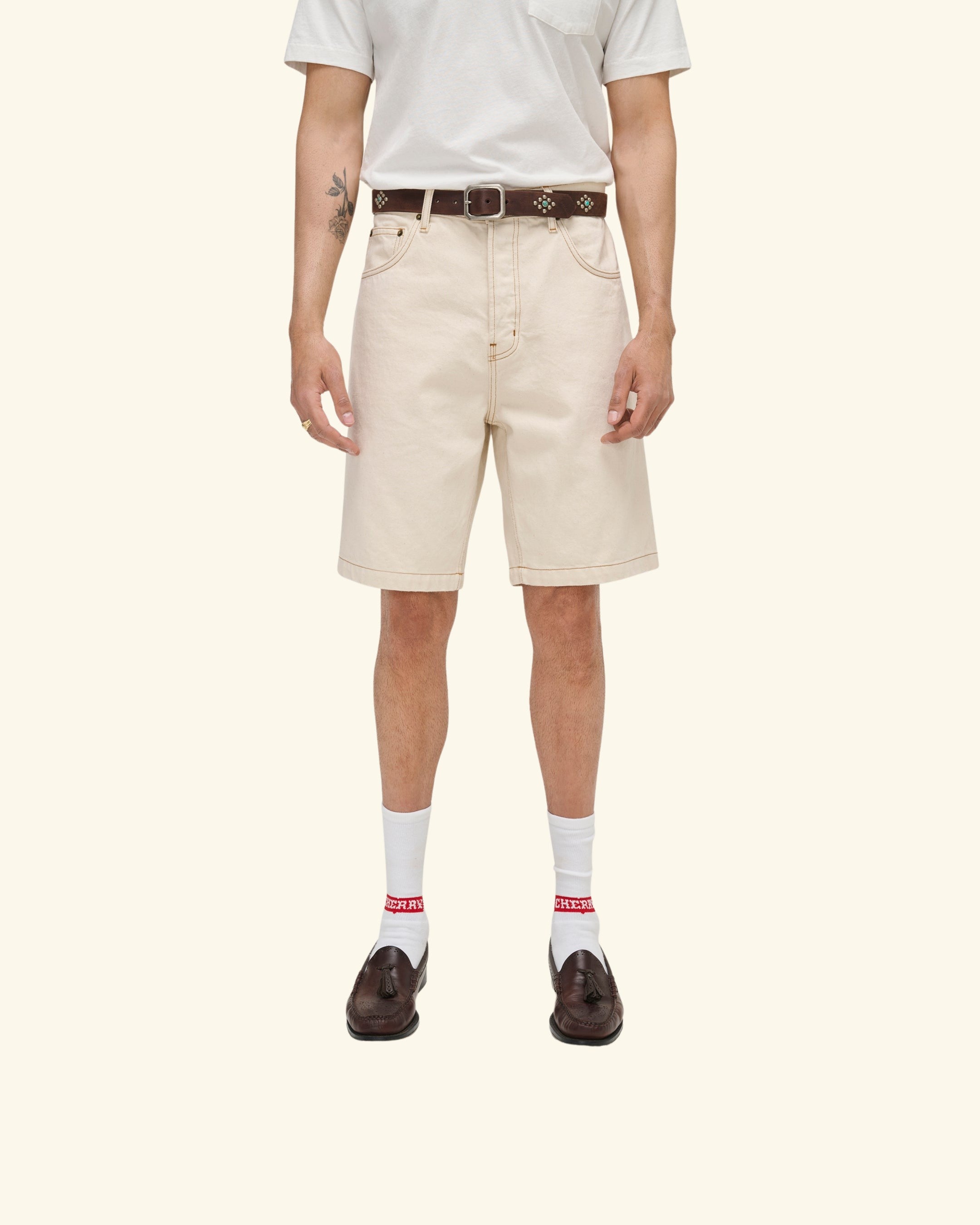 5 Pocket Twill Jorts (Ecru)