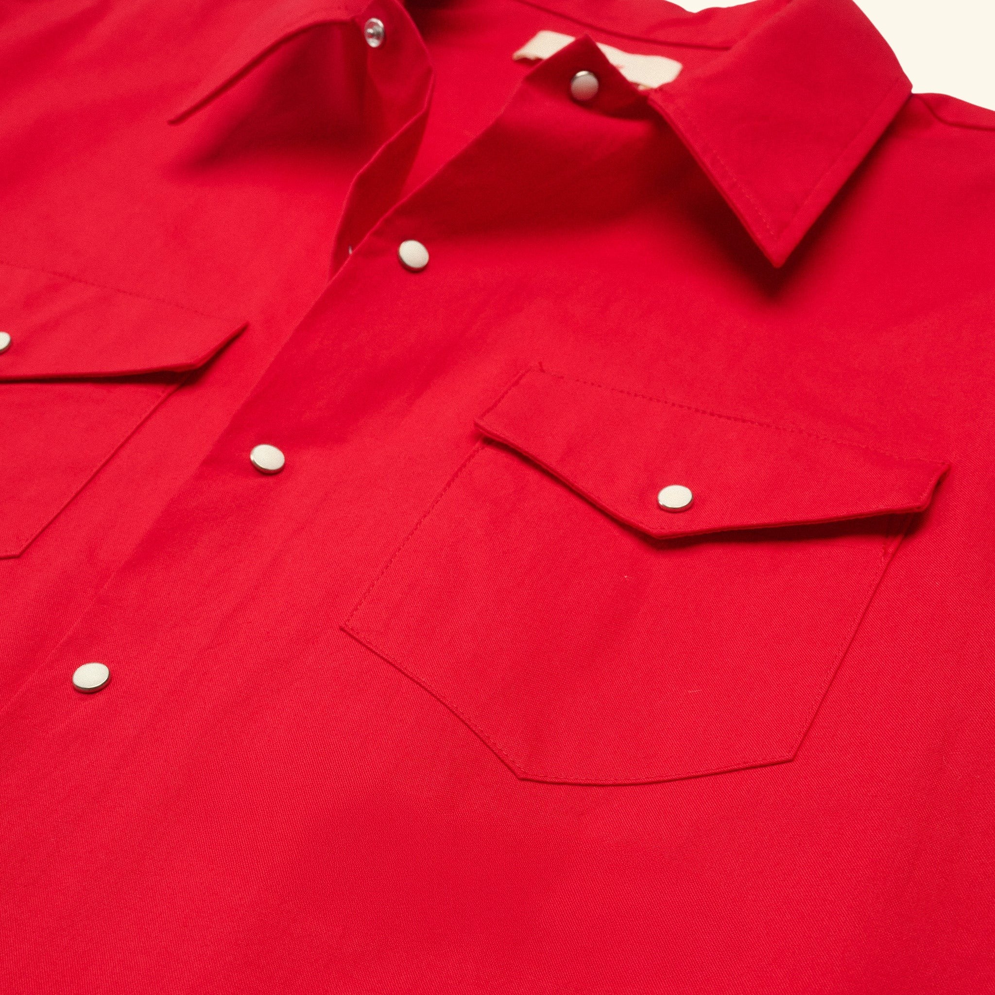 Western Twill Mechanic Shirt (Sun Faded Red)