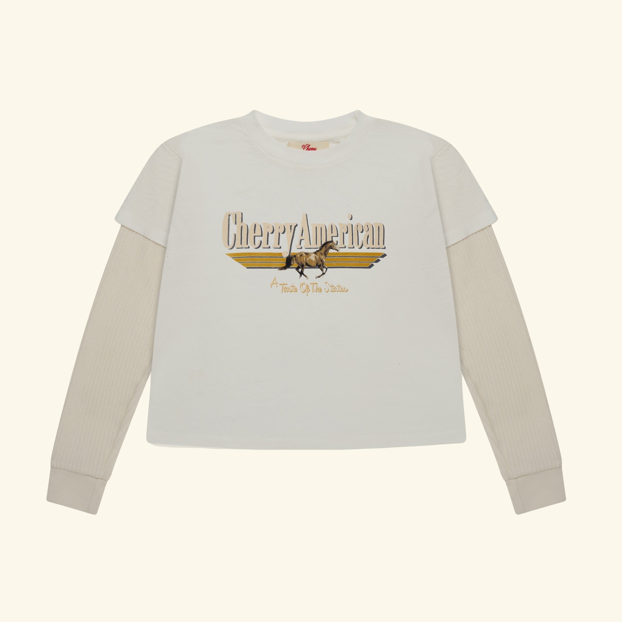 Women's Boxy Thermal Long Sleeve (Vintage White)