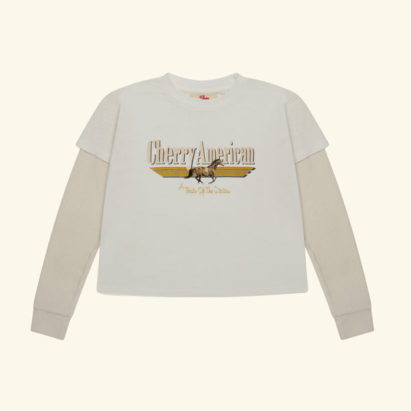 Women's Boxy Thermal Long Sleeve (Vintage White) – CHERRY LA
