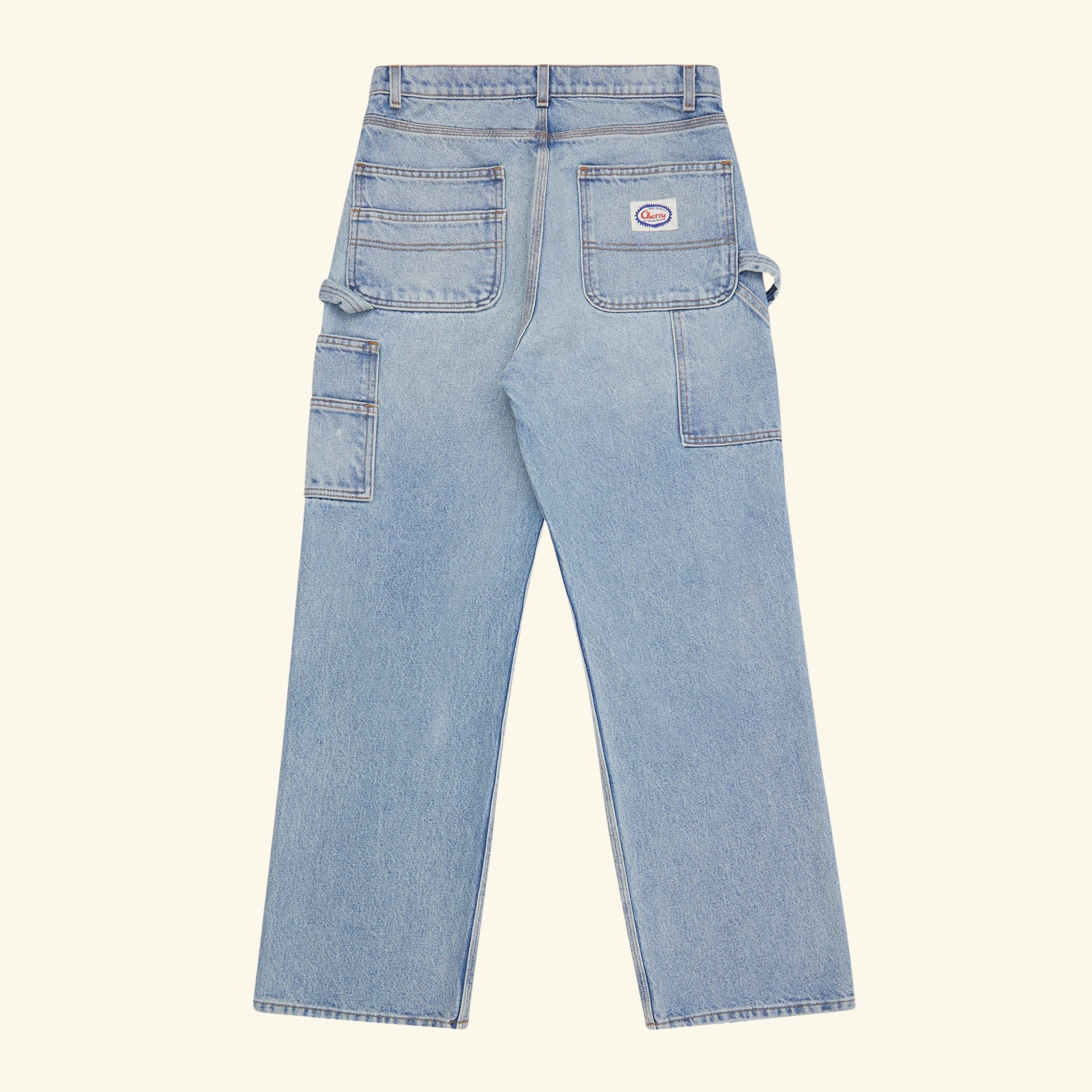 Wide Leg Denim Double Knee