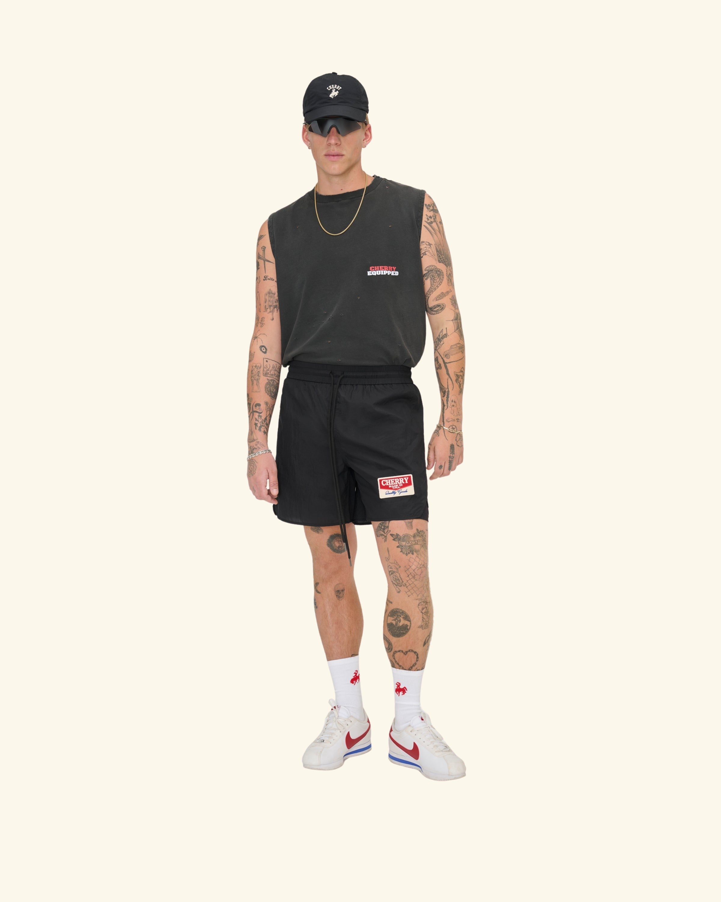 Desert Gecko Nylon Running Short (Black)