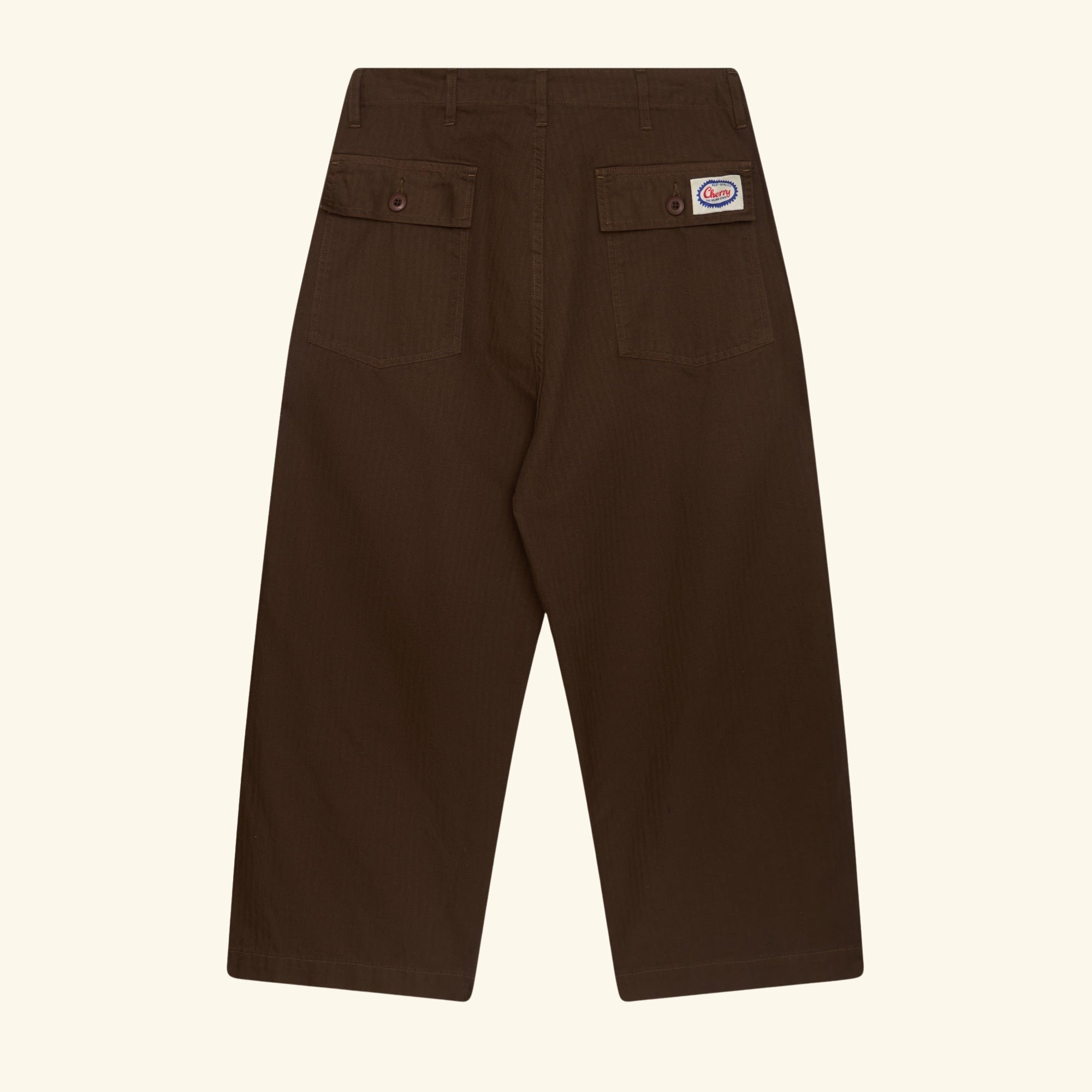 Herringbone Parachute Pants (Brown)