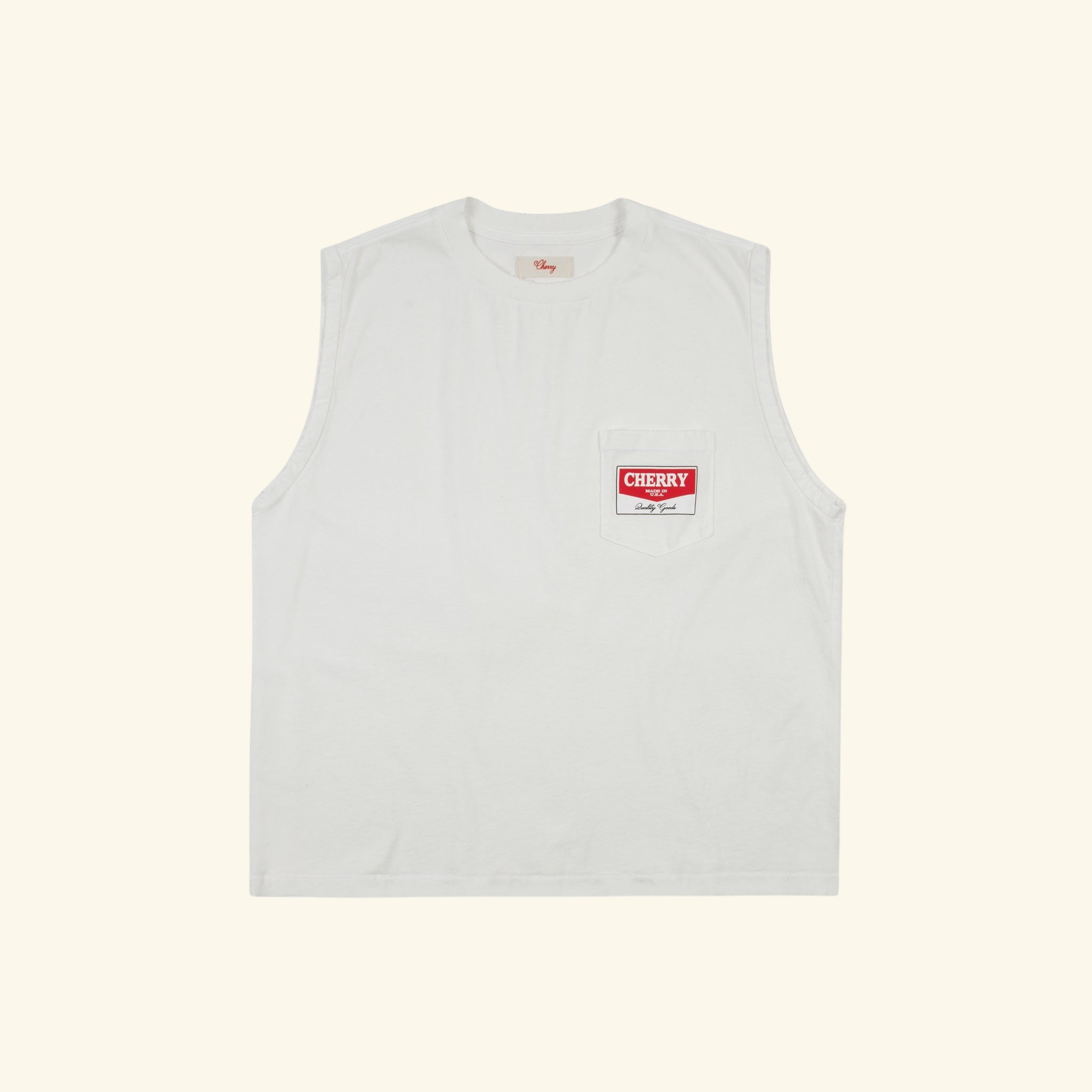 Chevron Logo Pocket Running Shirt (Vintage White)