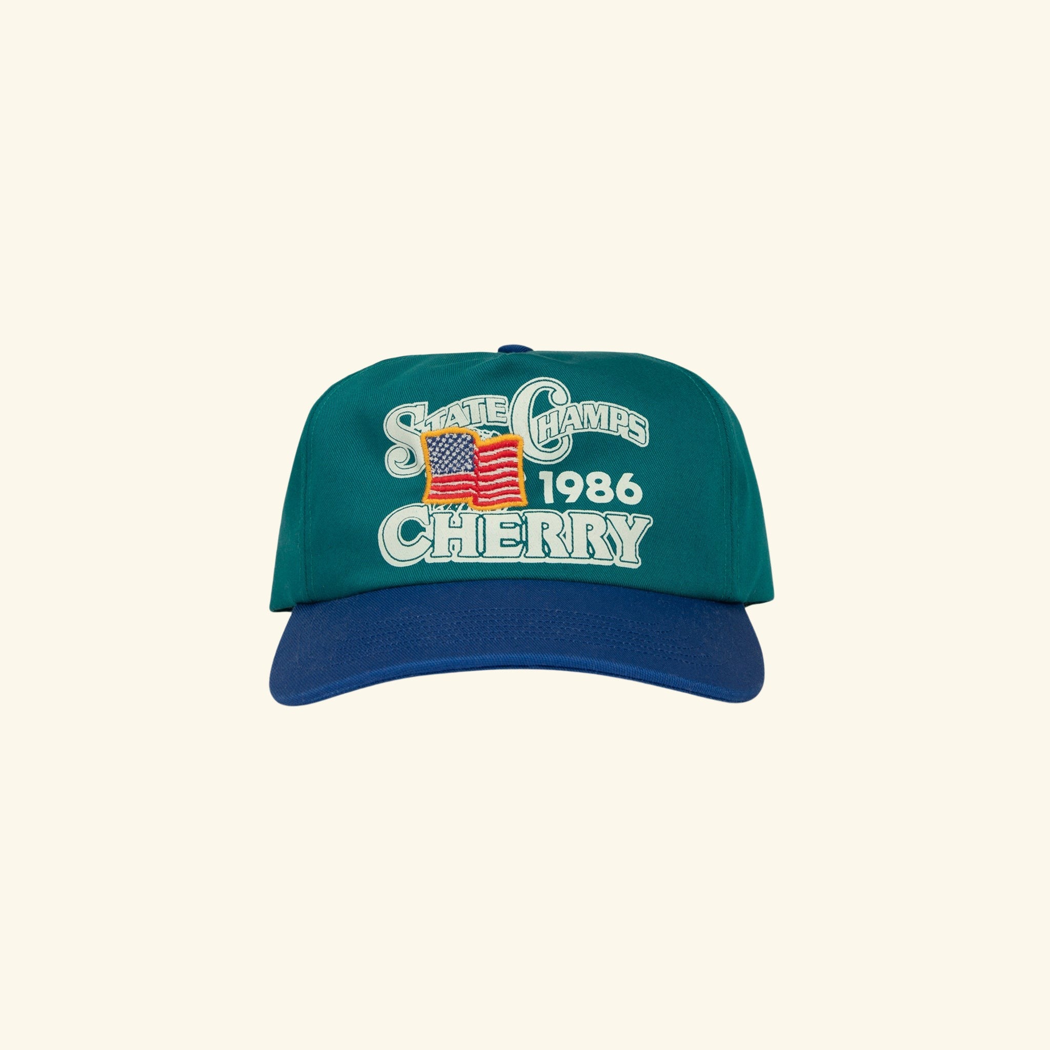 State Champs 5 Panel Hat (Green/Blue)