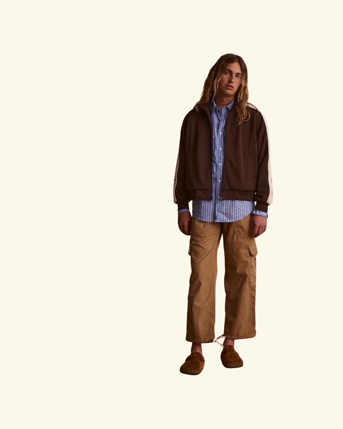 Studded Track Jacket (Brown)