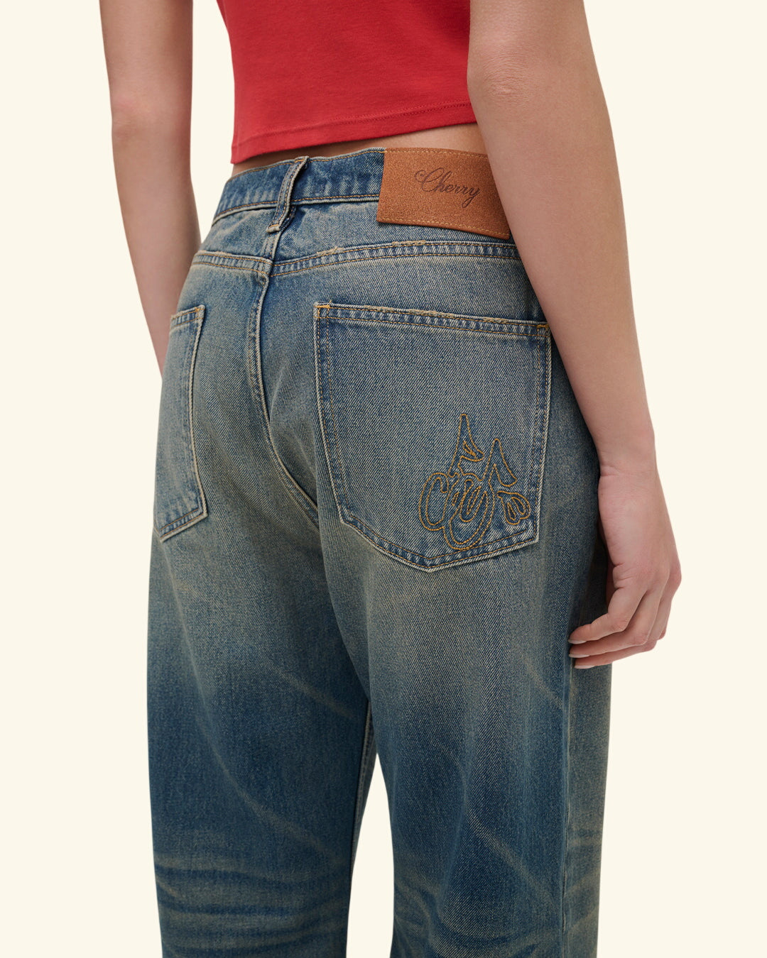 Wide 5 Pocket Jeans (Dark Dirty Blue)