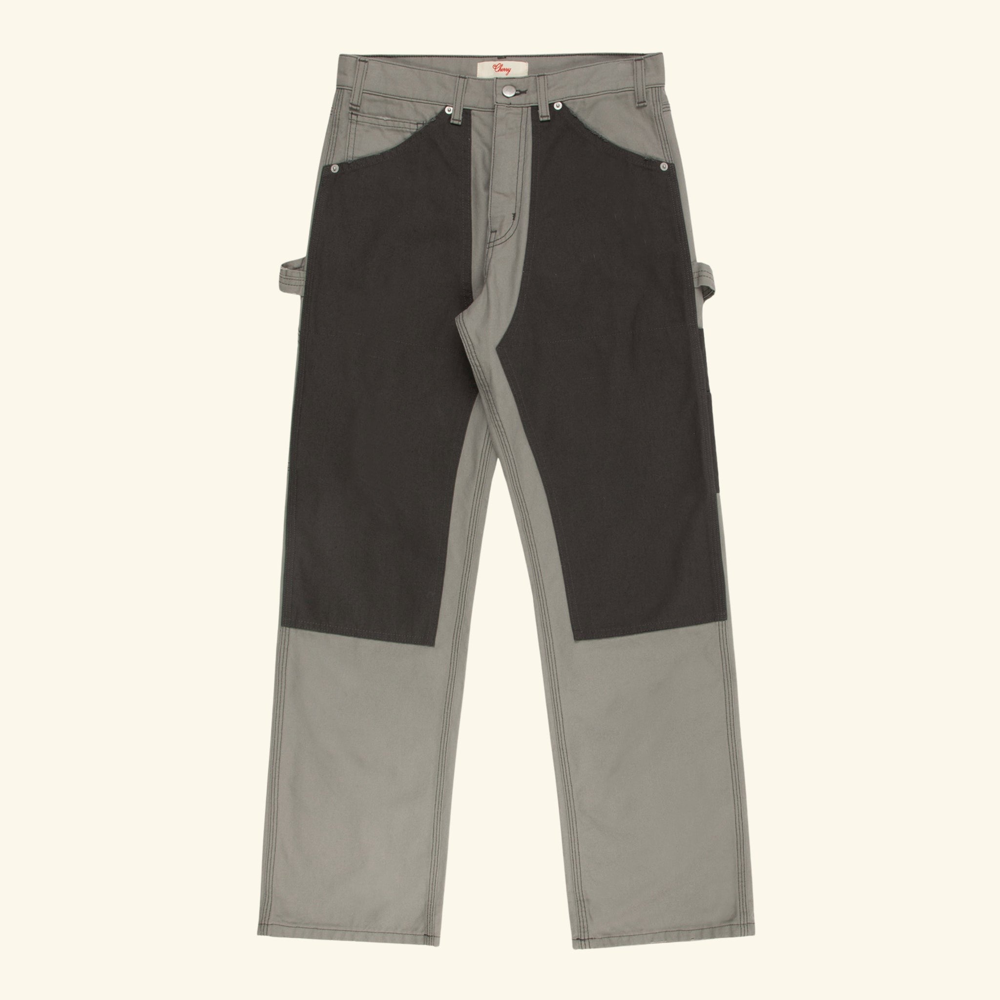 Contrast Double Knee Pant (Smoke)