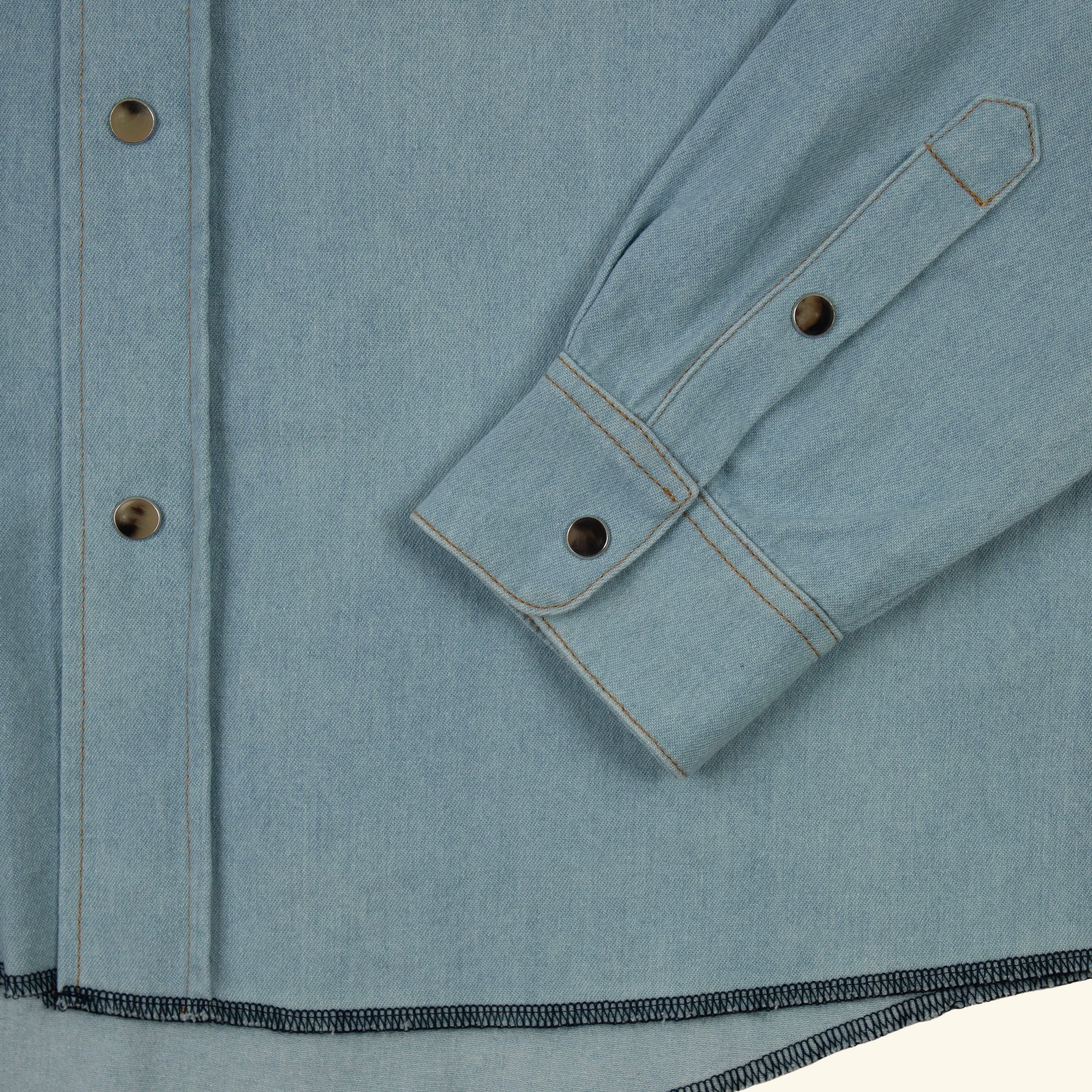 Chambray Denim Western Shirt  (Light Wash)