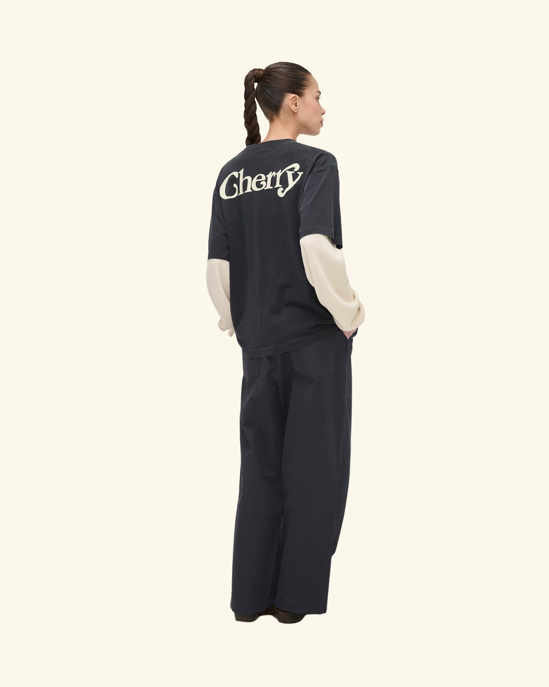 Cherry x GDC Boxy Pocket Thermal L/S (Black)