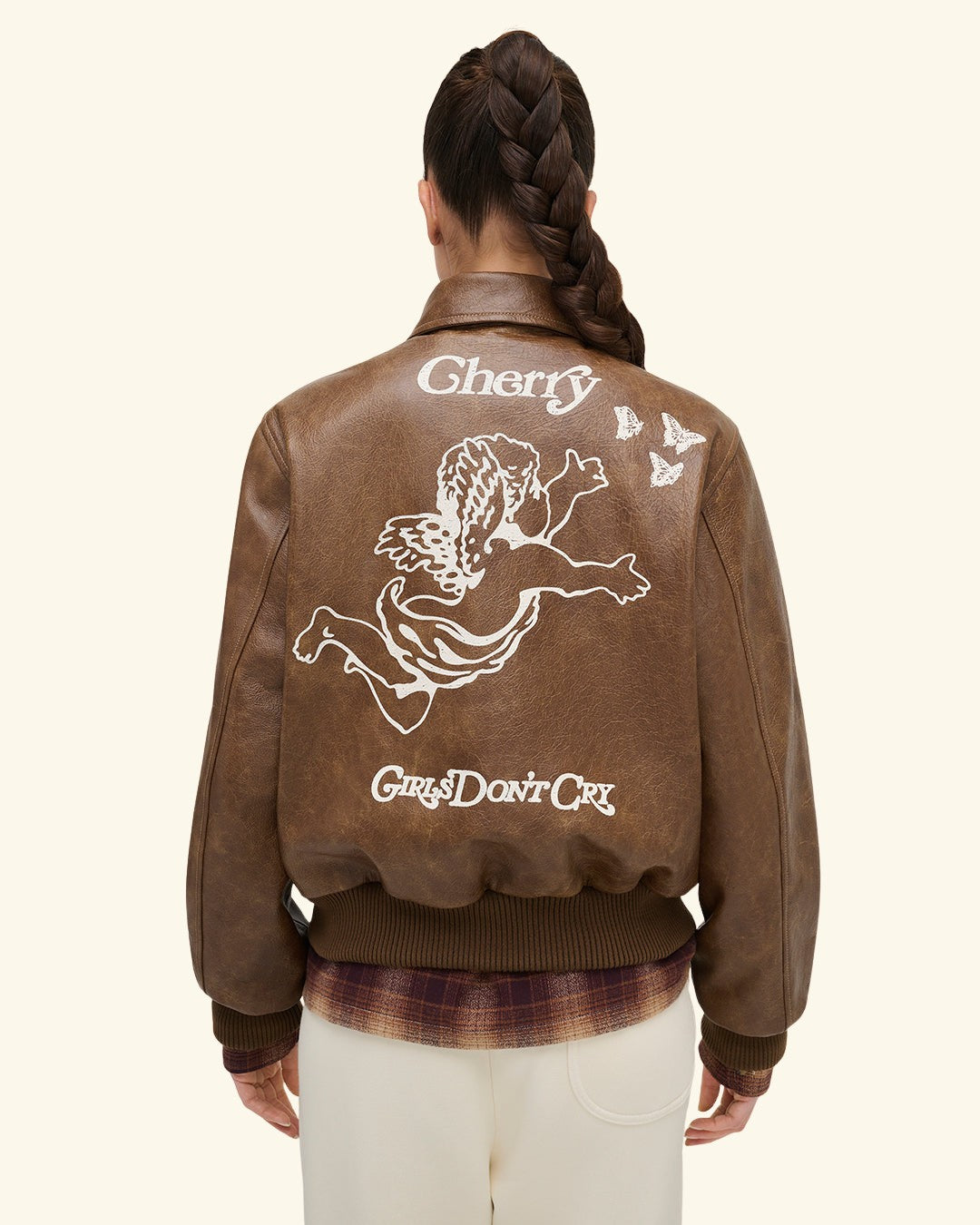 Cherry x GDC Angel Leather Flight Jacket