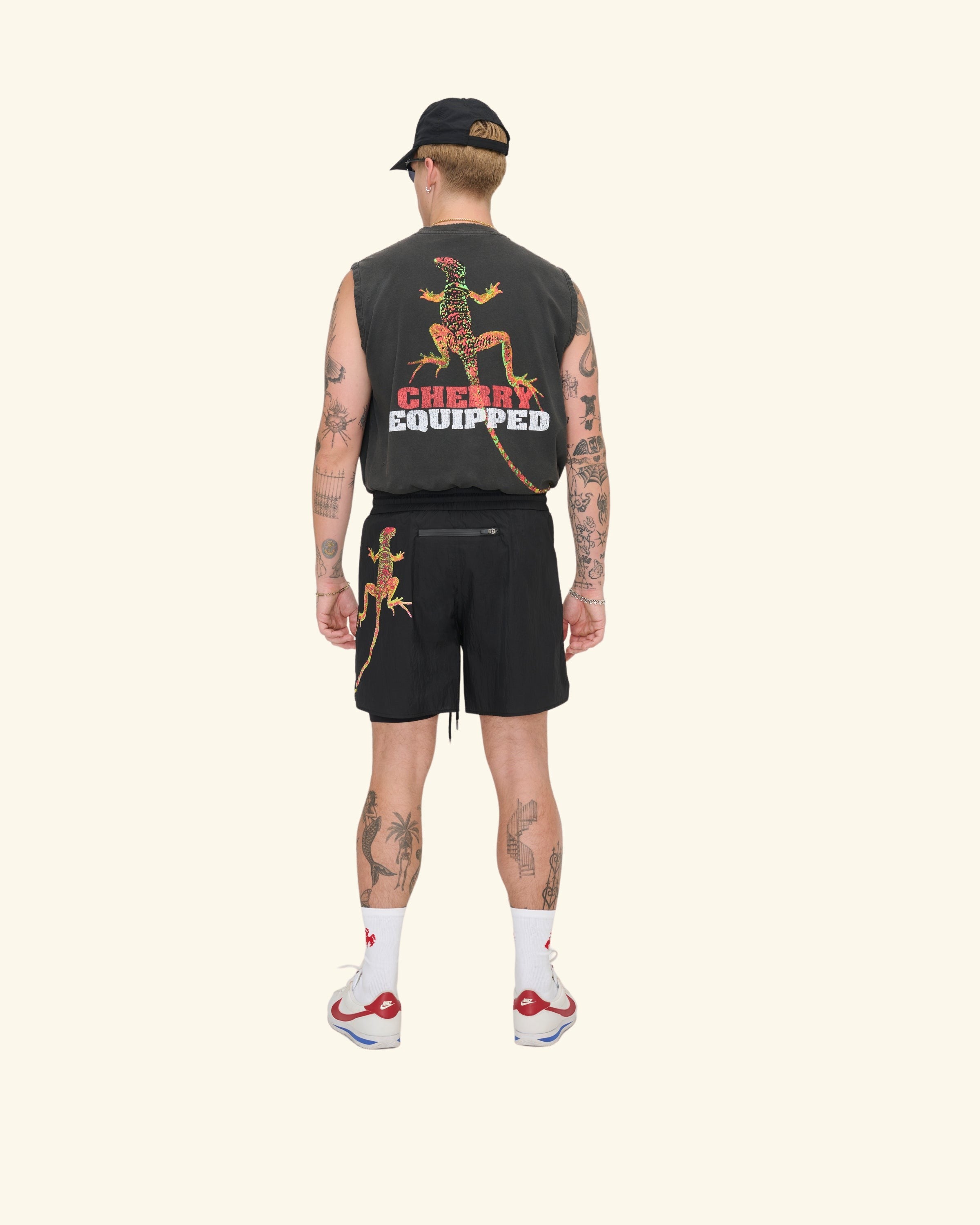 Desert Gecko Running Shirt (Vintage Black)