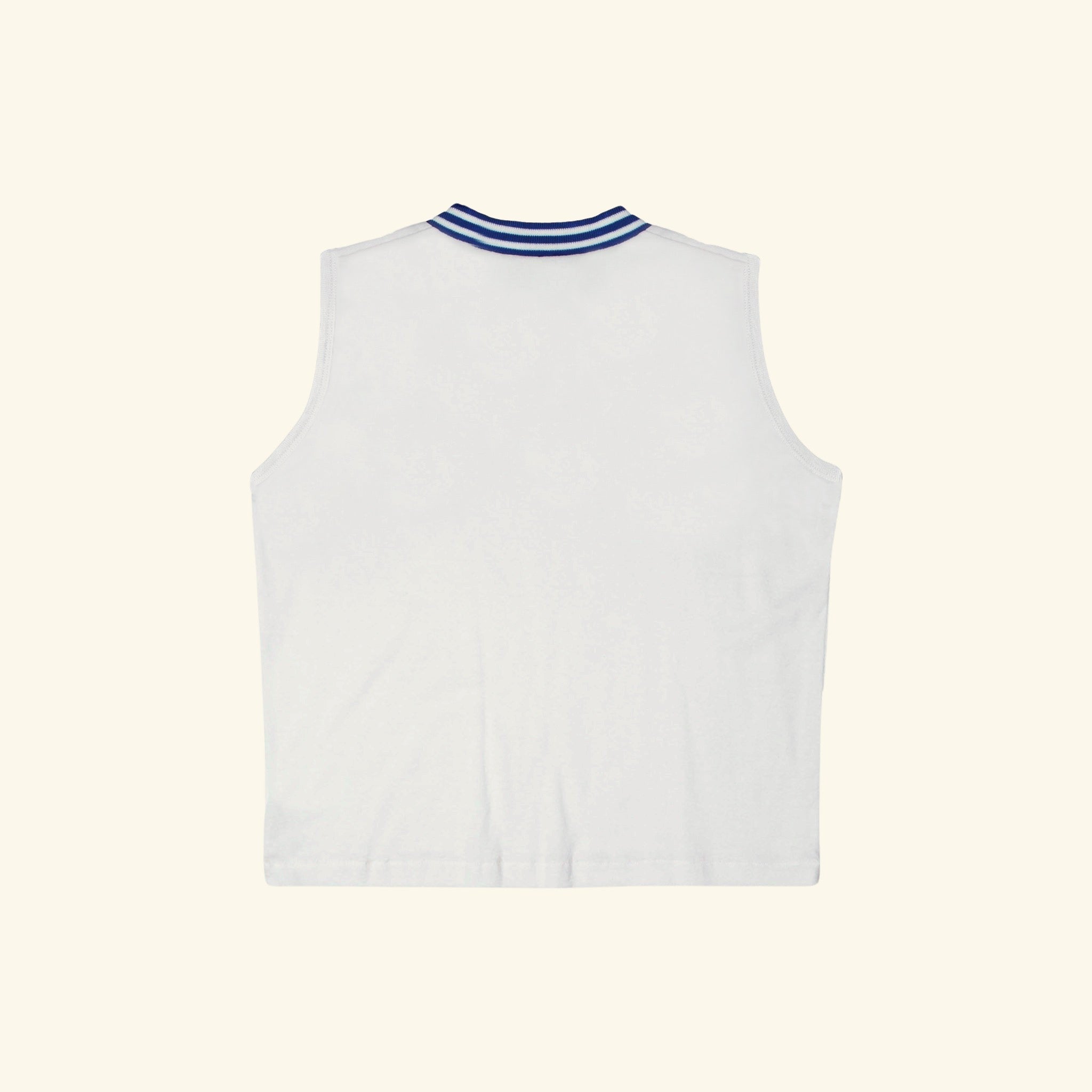 Women's V-Neck Tank (White/Blue)