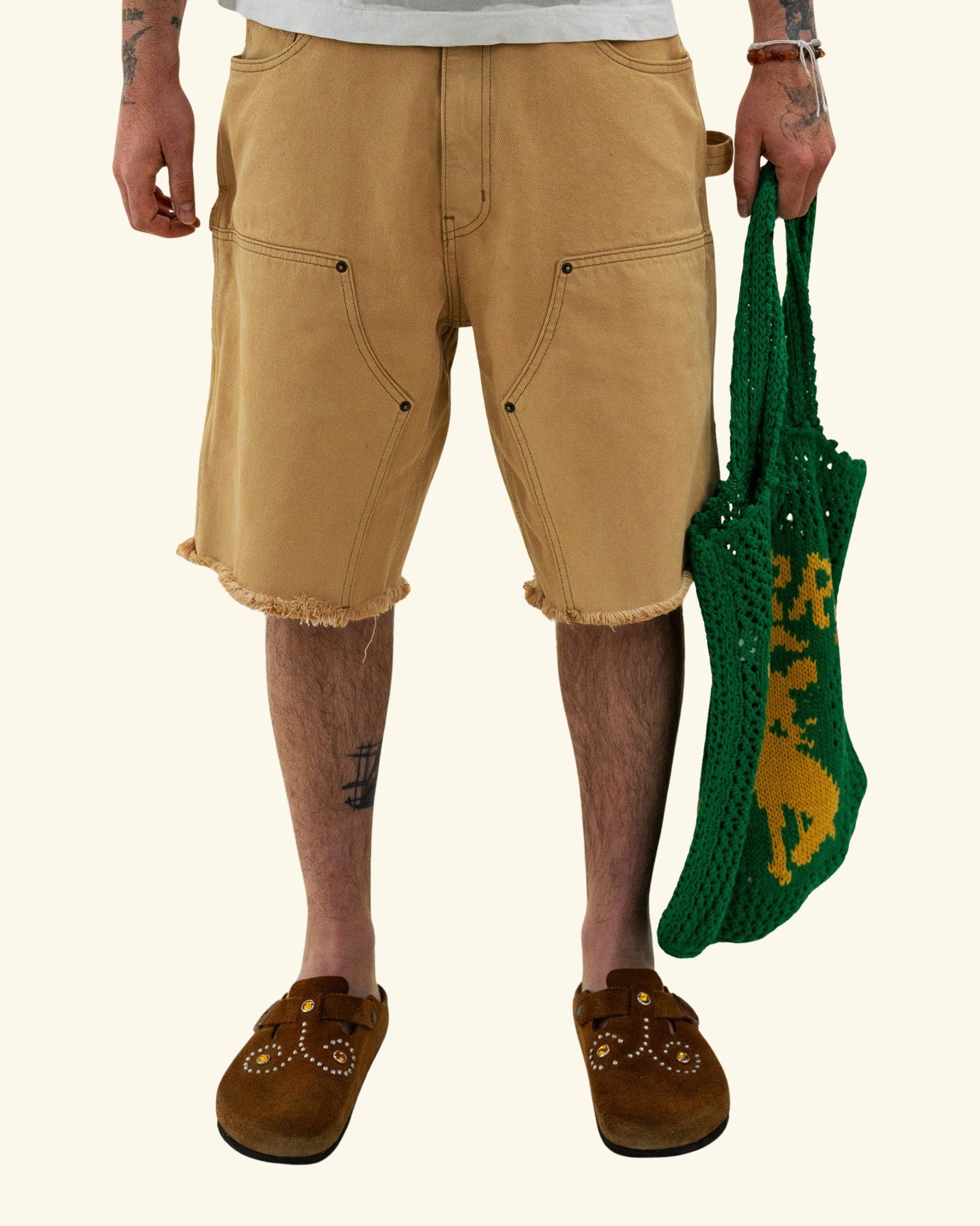 Denim Double Knee Shorts