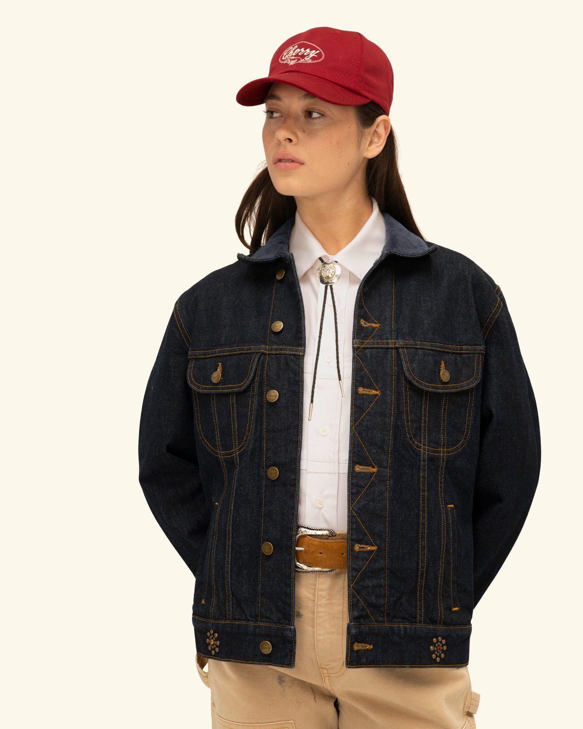 Studded Denim Trucker Jacket