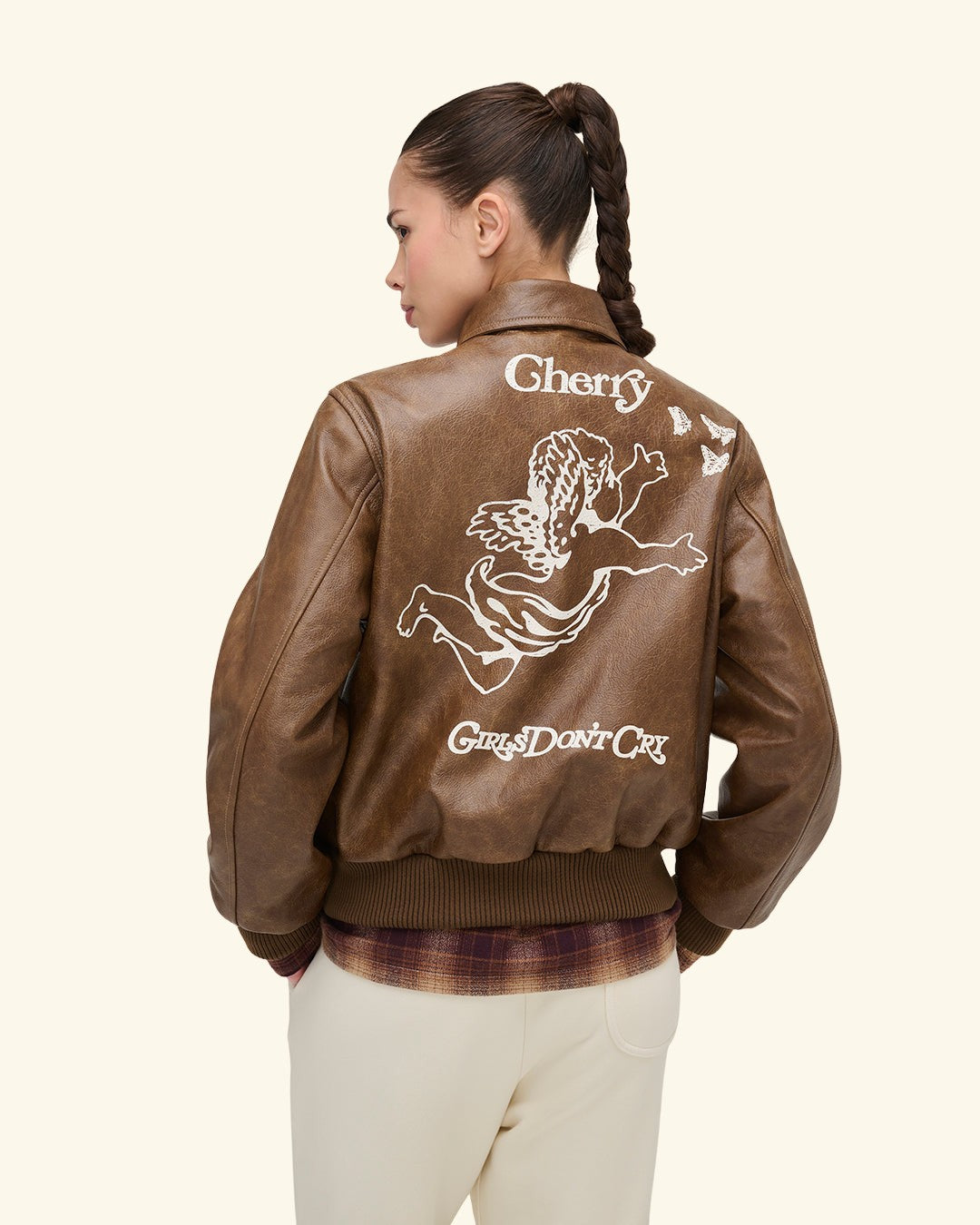 Cherry x GDC Angel Leather Flight Jacket