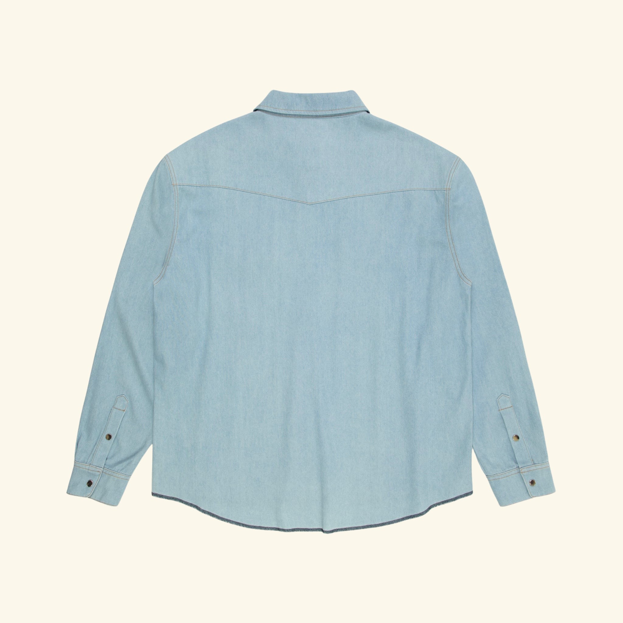 Chambray Denim Western Shirt  (Light Wash)