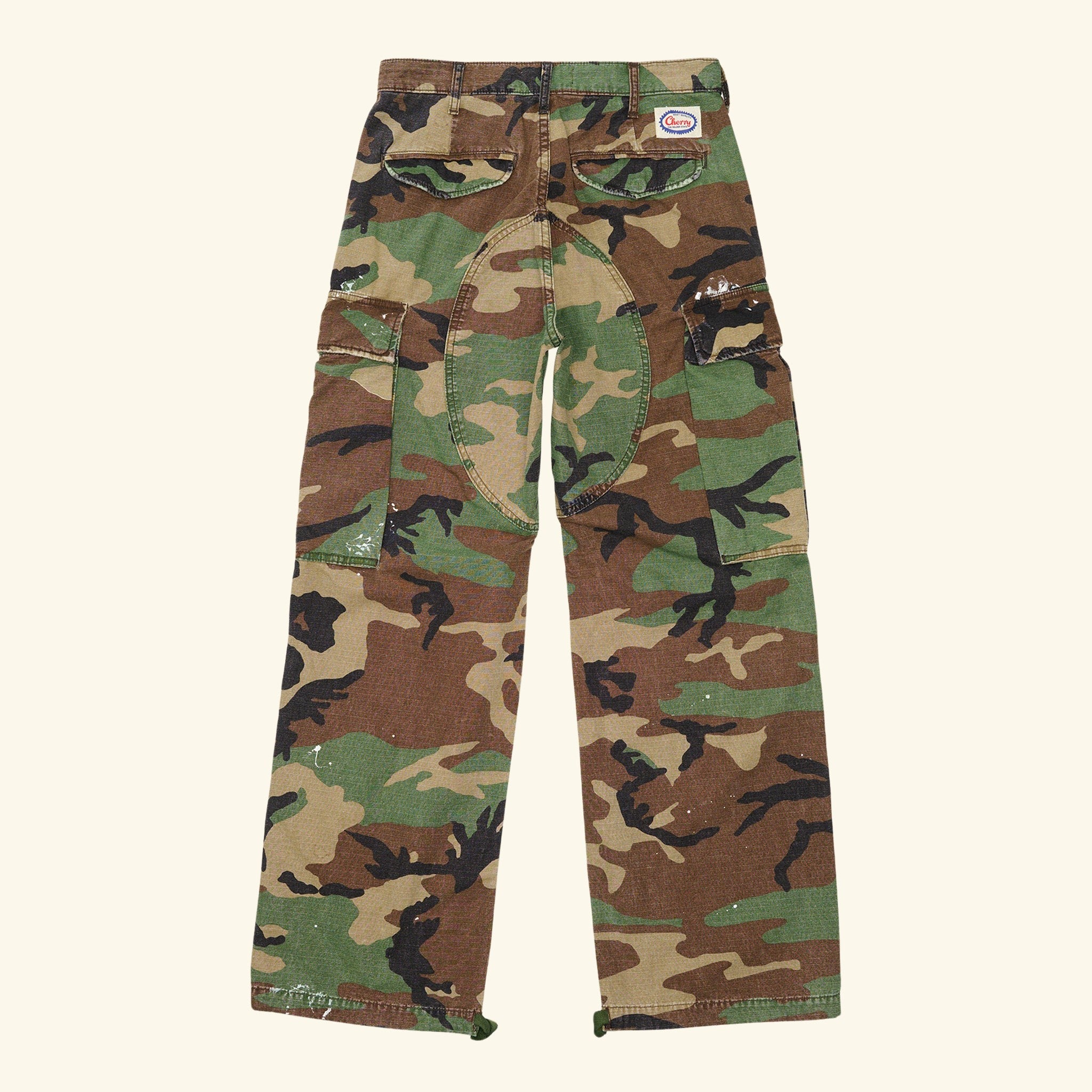 Wide Leg Cargo Pants (Vintage Camo)