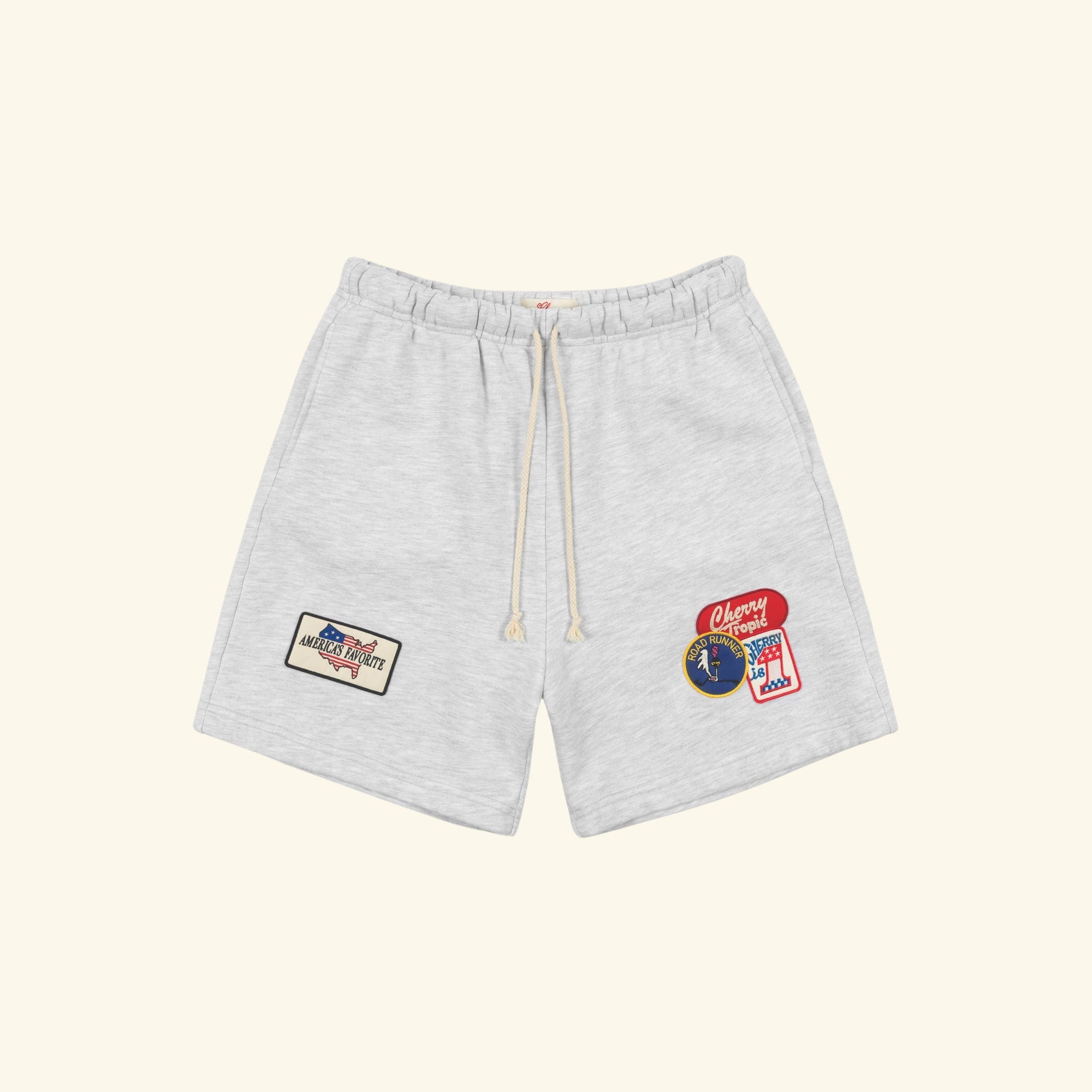Patchwork Sweatshorts (White Heather)