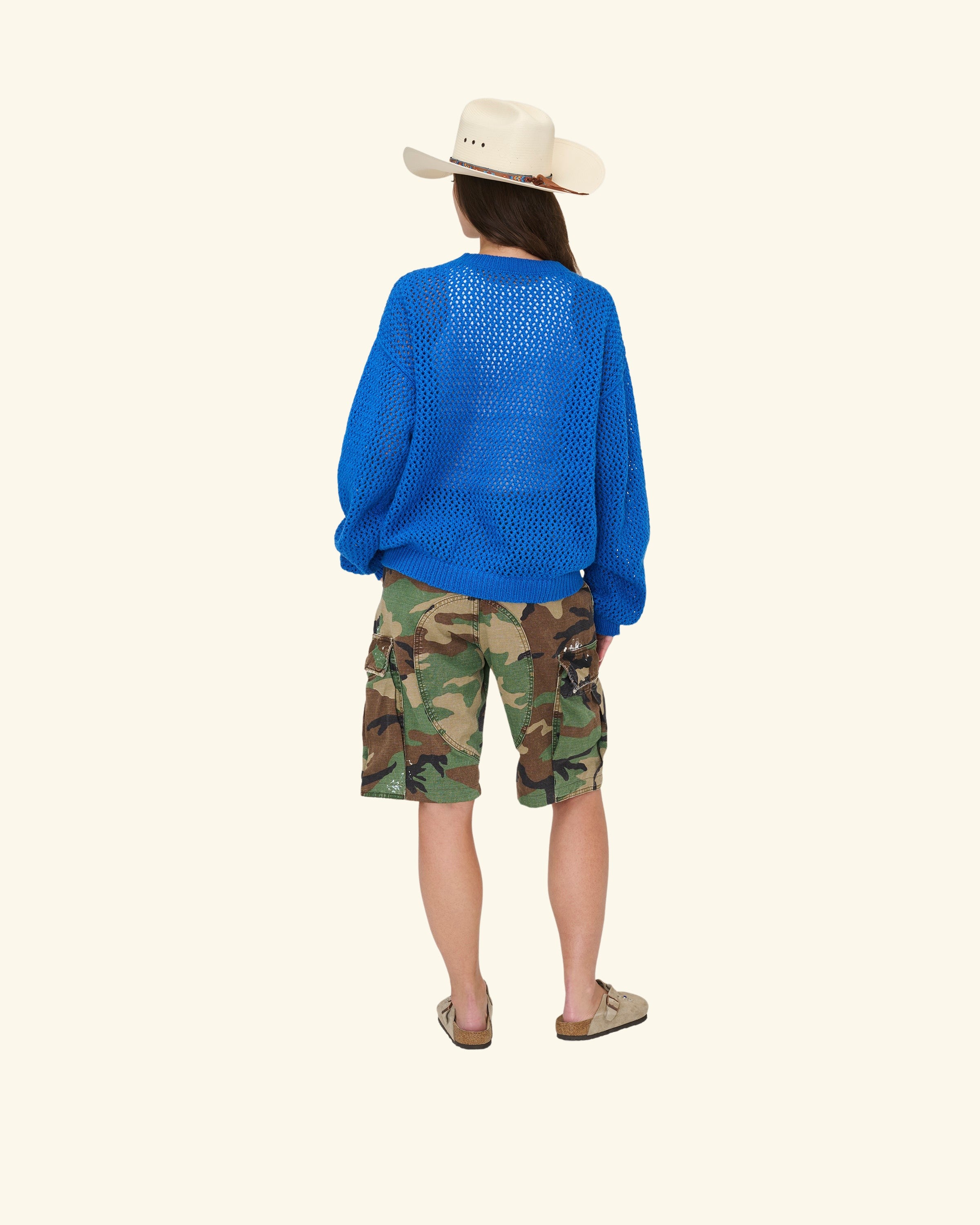 Knit Western Crew (Royal Blue)