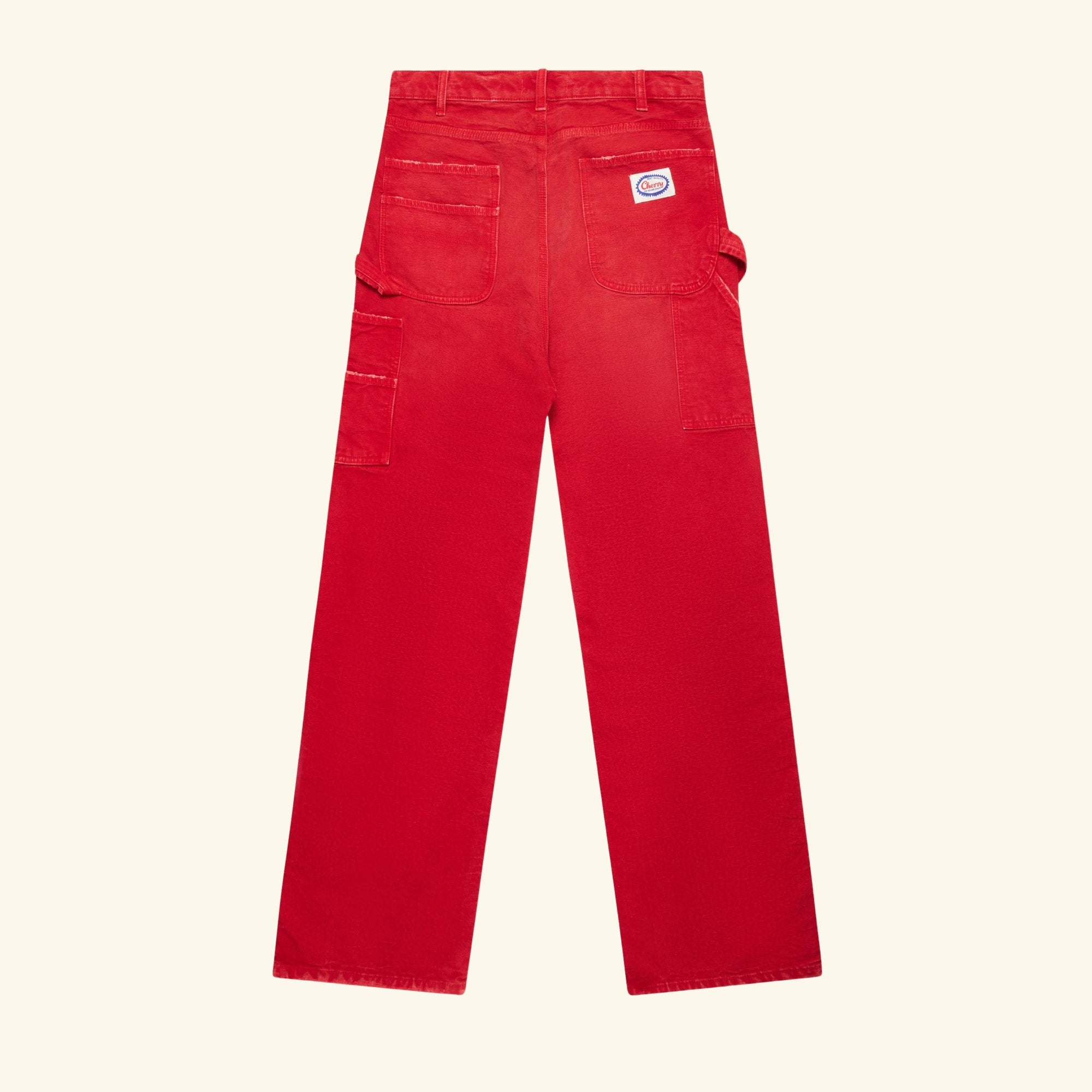 Wide-Leg Double Knee Pants (Sun Faded Red)