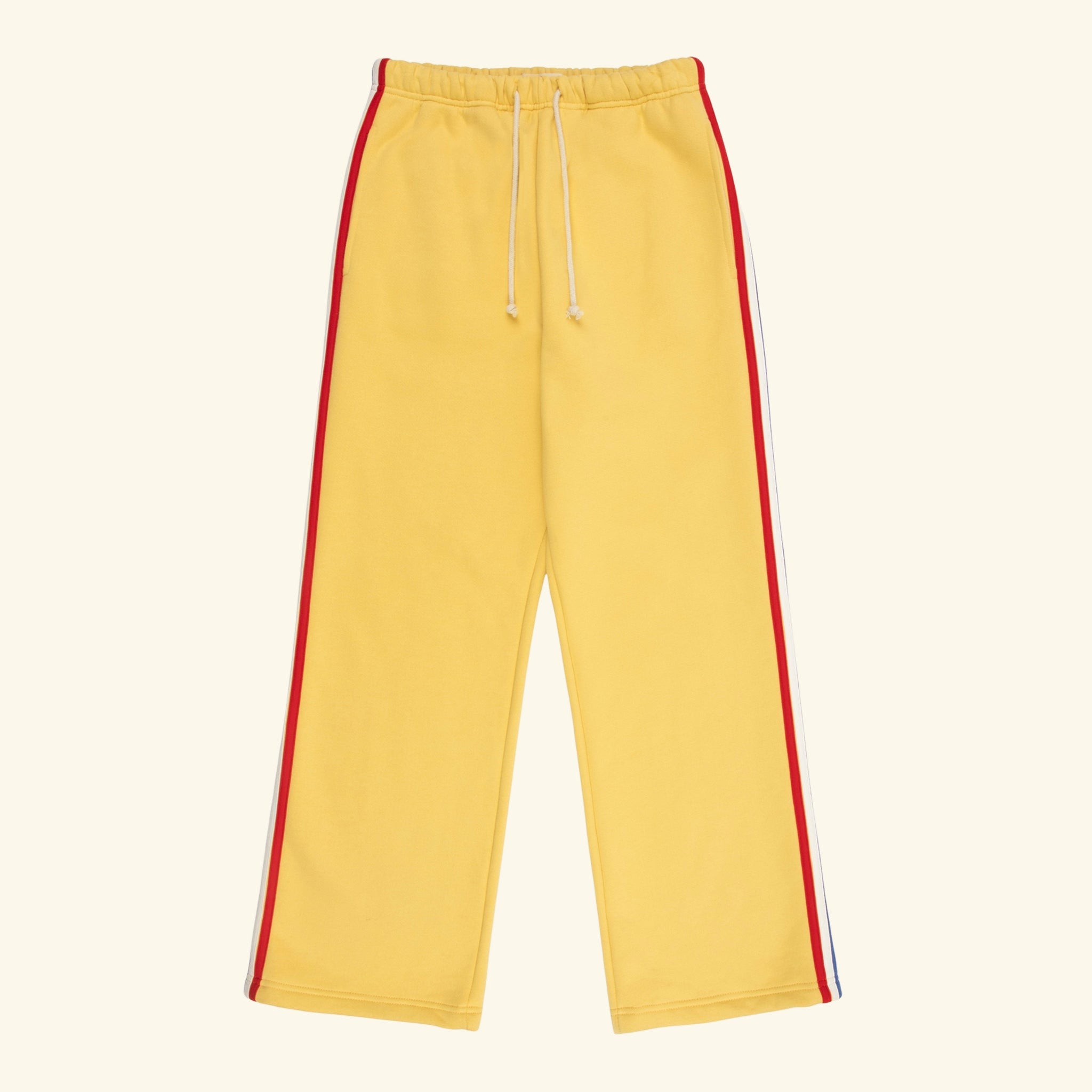 Striped Applique Parachute Sweatpants (Butter)