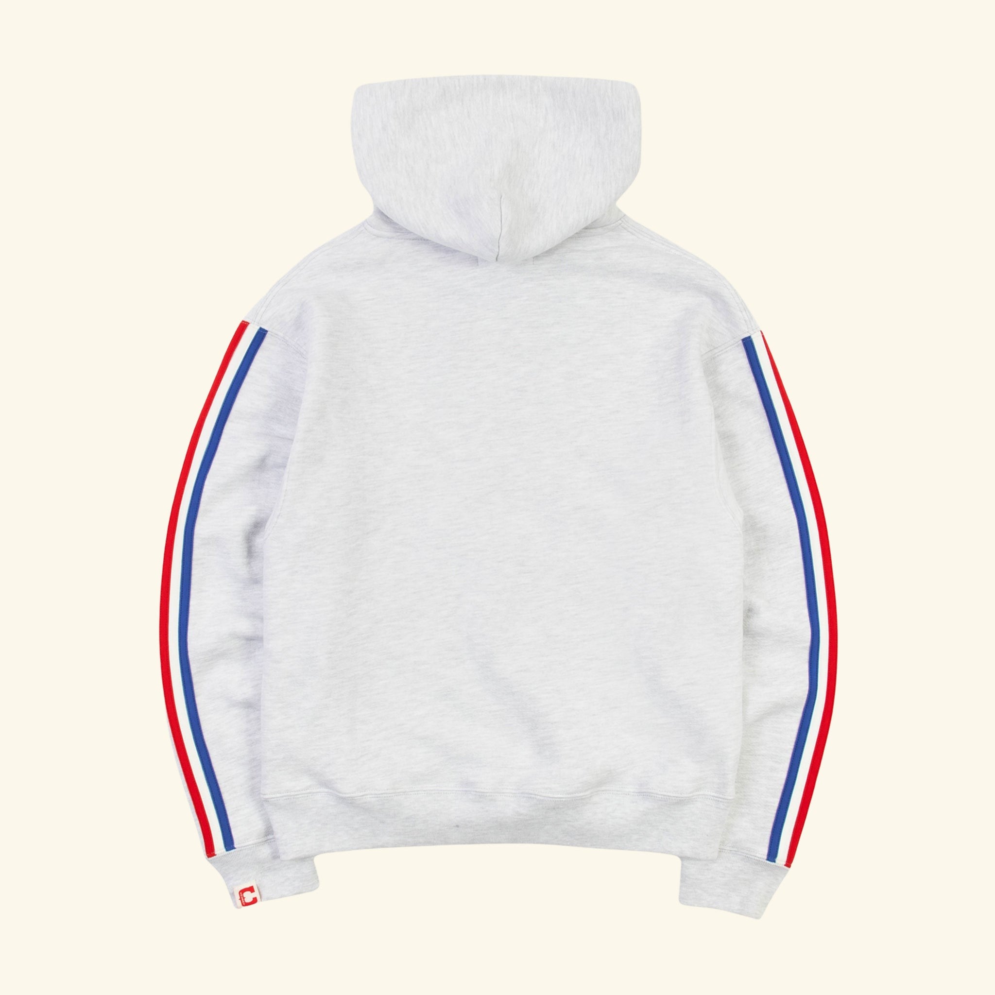 Striped Applique Hoodie (Heather Grey)