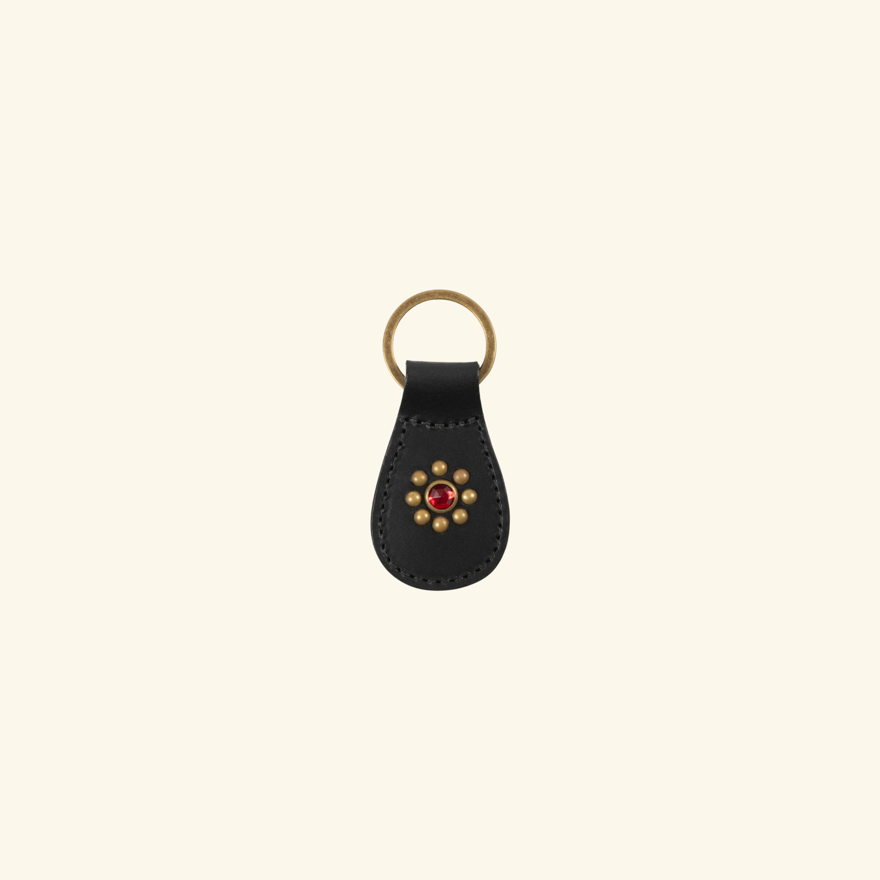 Leather Studded Keychain