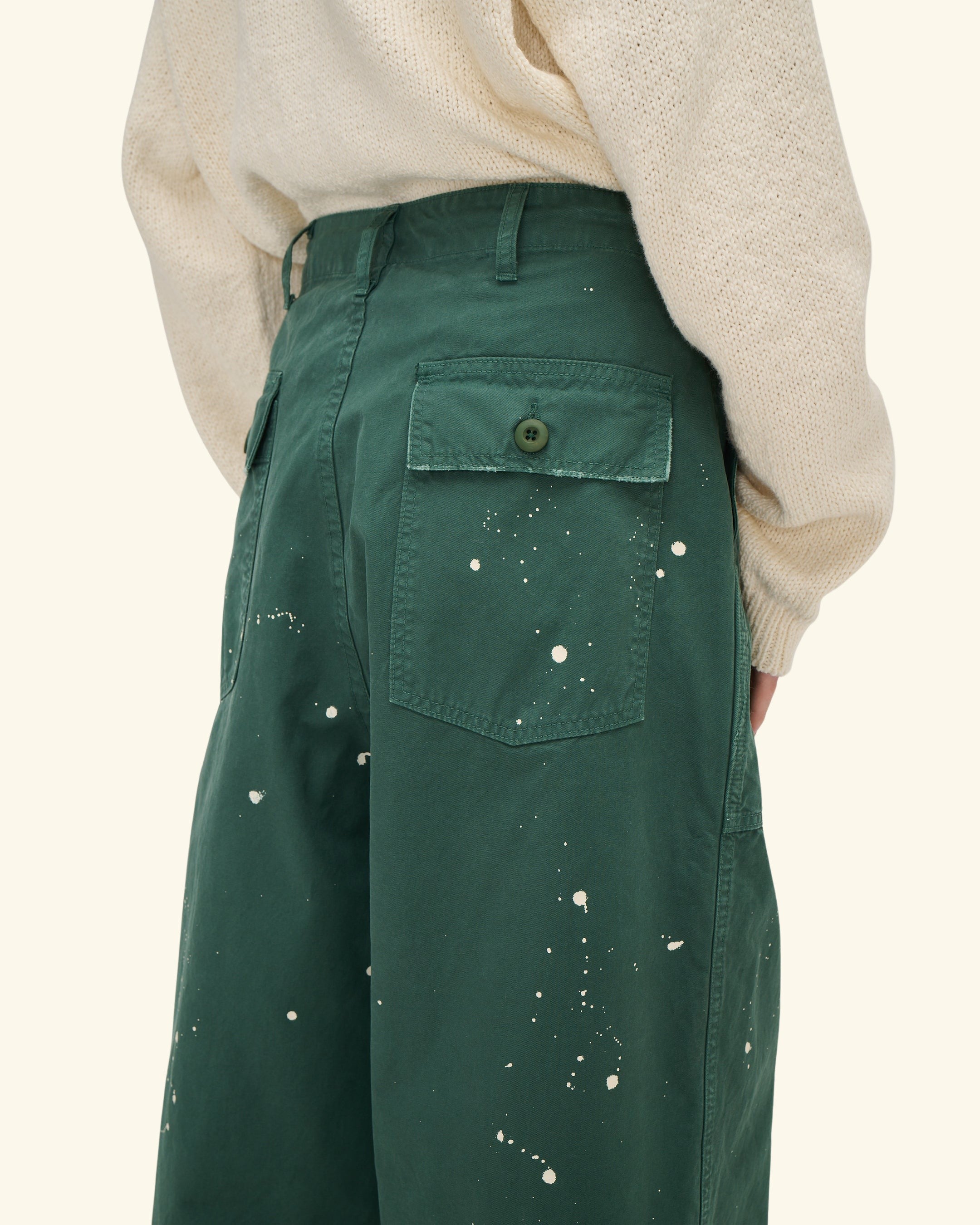 Cotton Twill Parachute Pant (Teal)