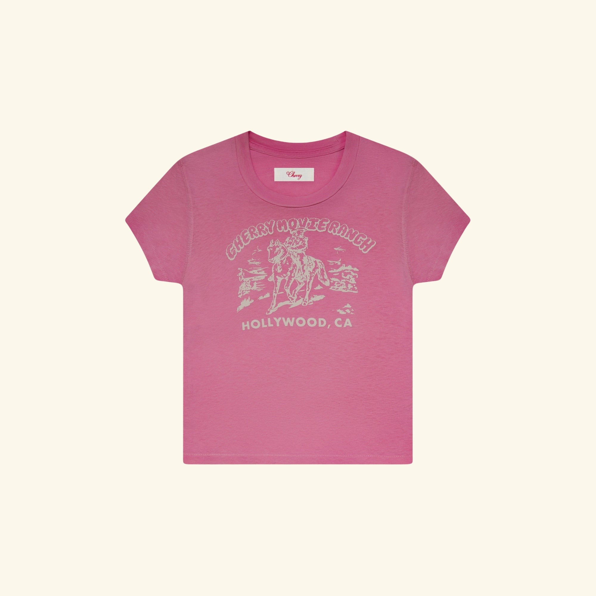 Women's Ranch Baby Tee (Fuchsia)