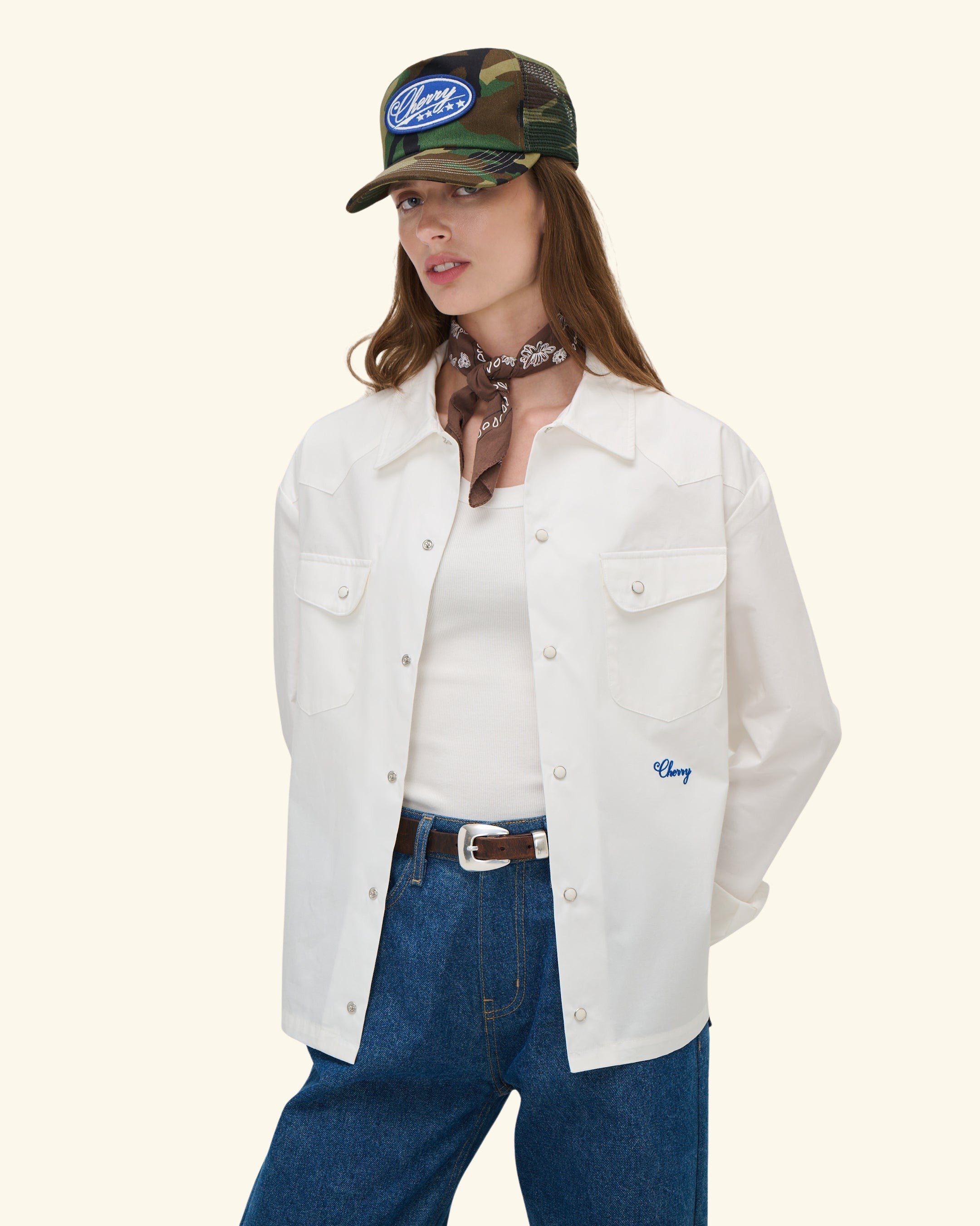 Poplin Western Shirt (White)