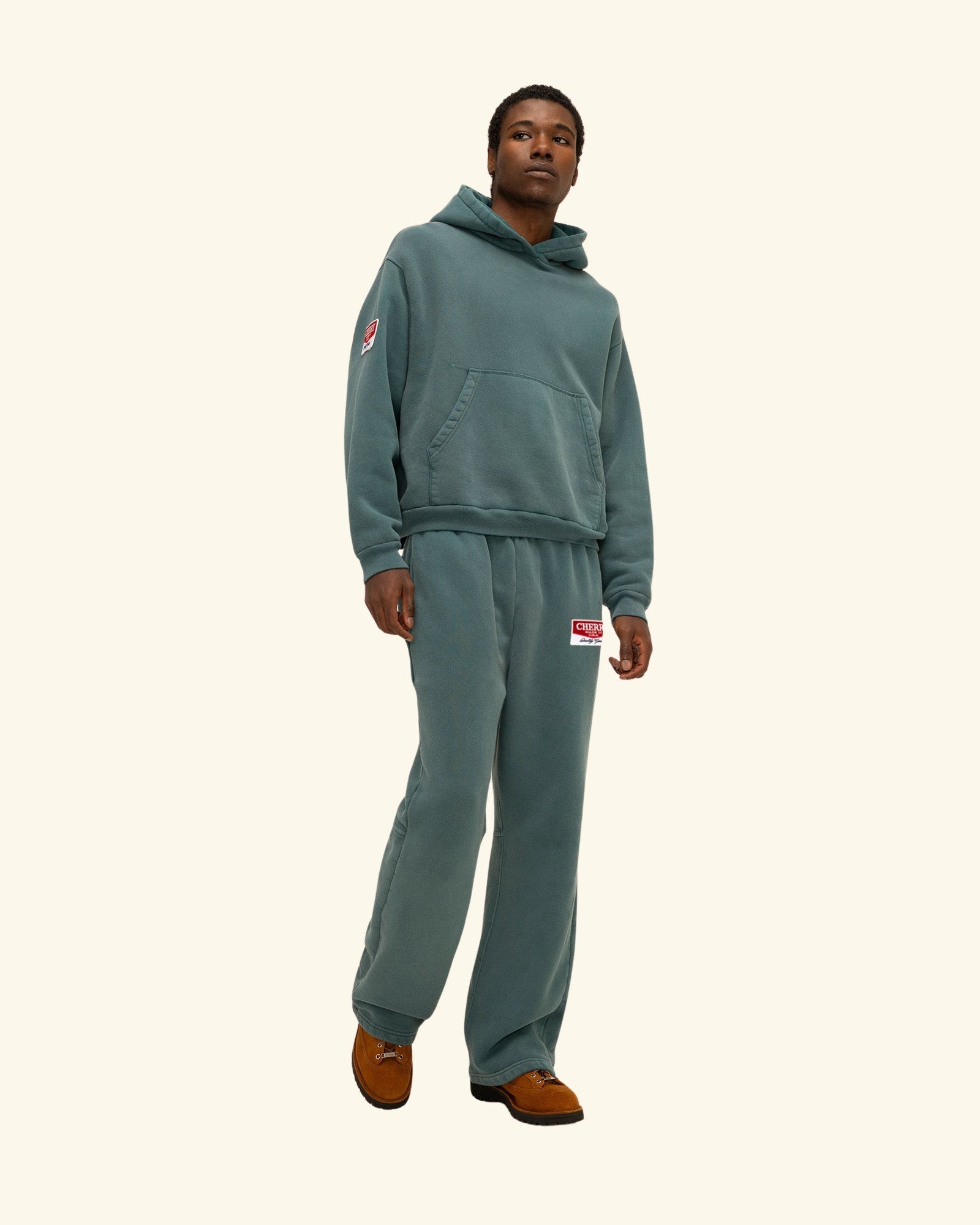 Chevron Patch Parachute Sweatpants
